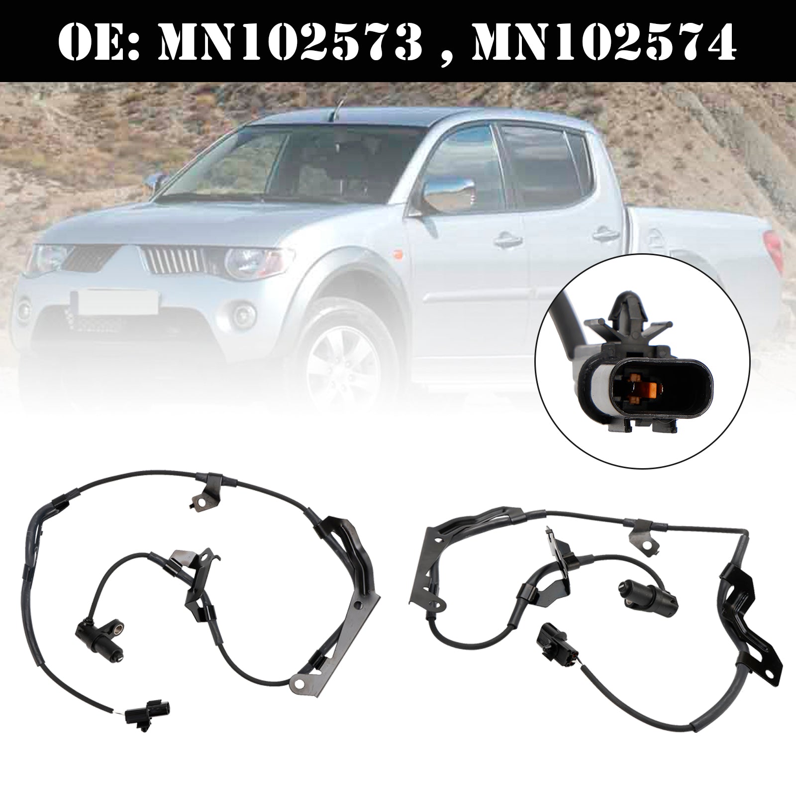 Mitsubishi L200 2.5did B40 2x Sensor de velocidade da roda ABS frontal esquerda e direita