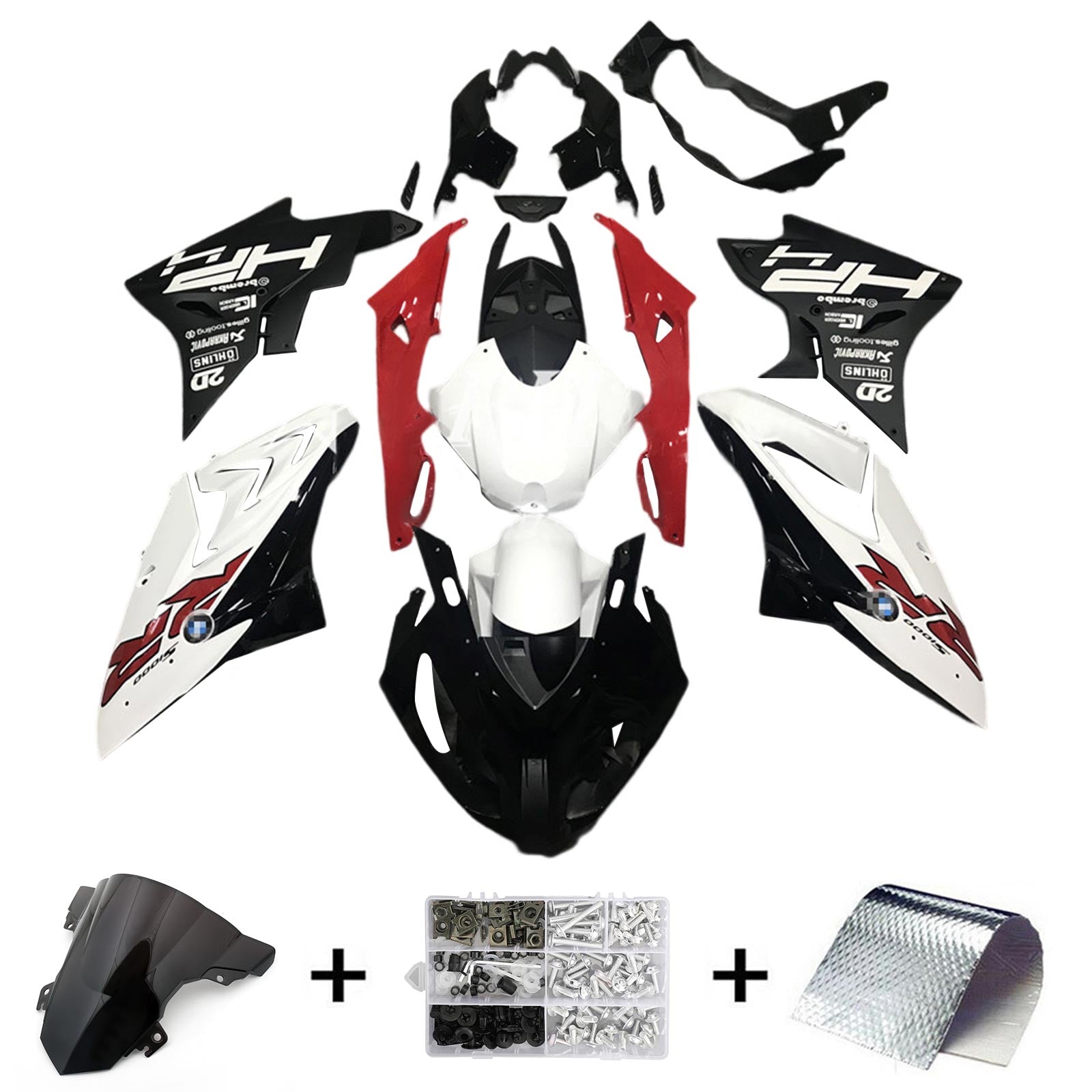 2015-2016 BMW S1000RR Kit de carénage Kit de carrosserie Plastique Abs