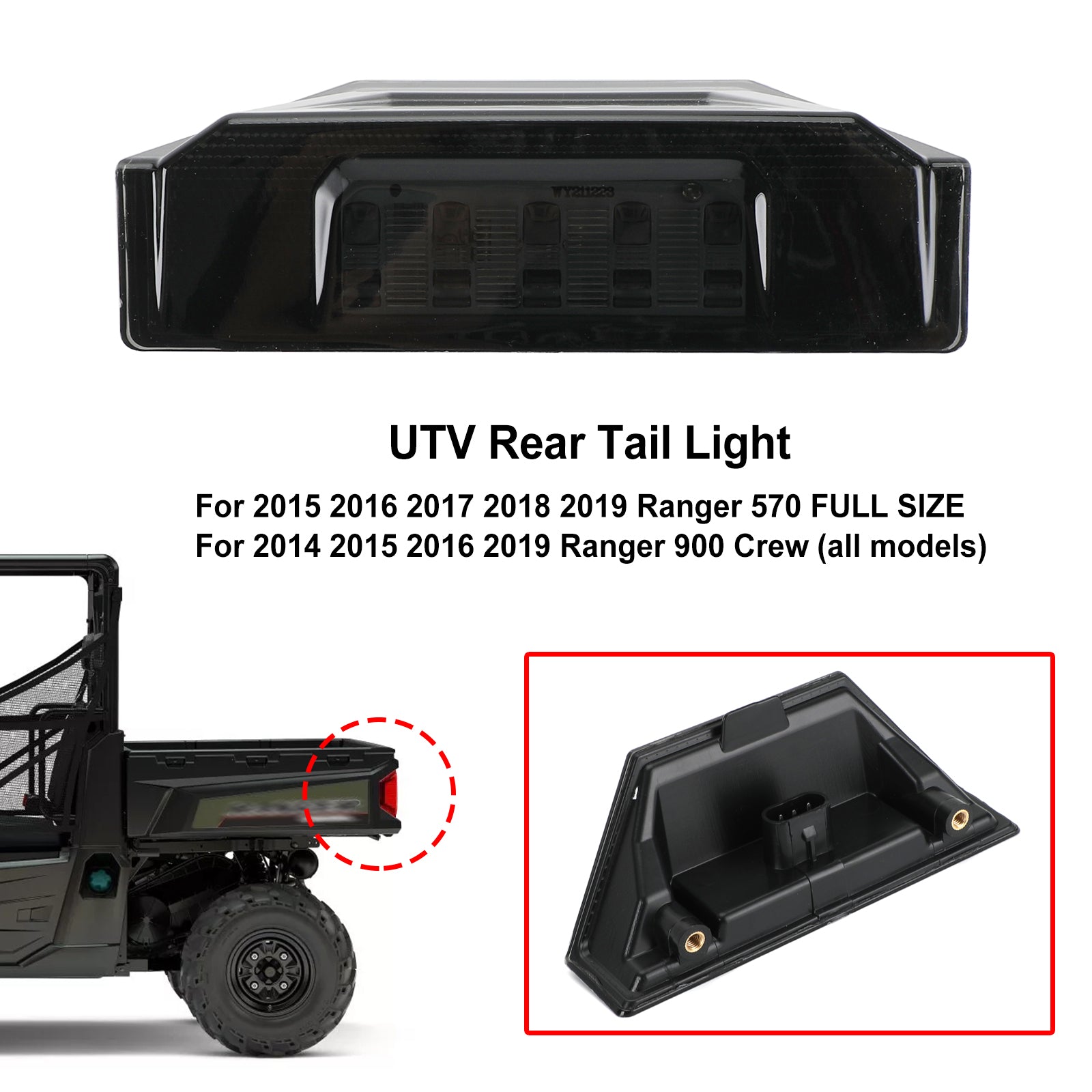 2412774 UTV TAIL Light for Polaris Ranger Crew 570 XP 900 Allmänt 2013-2020 Generic