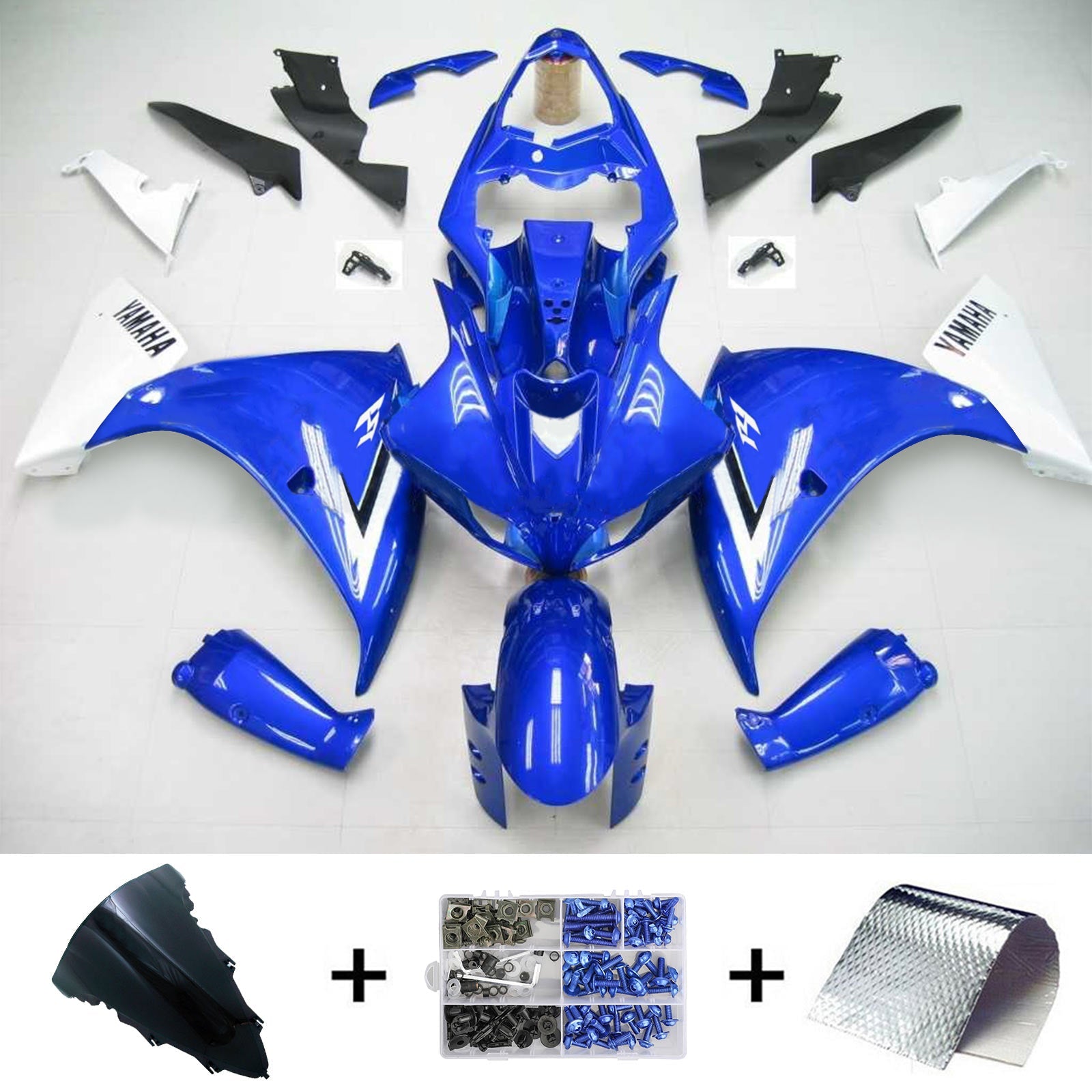 2012-2014 Yamaha YZF 1000 R1 Amotopart Injeksjon Fairing Kit Bodywork Plast Abs #118
