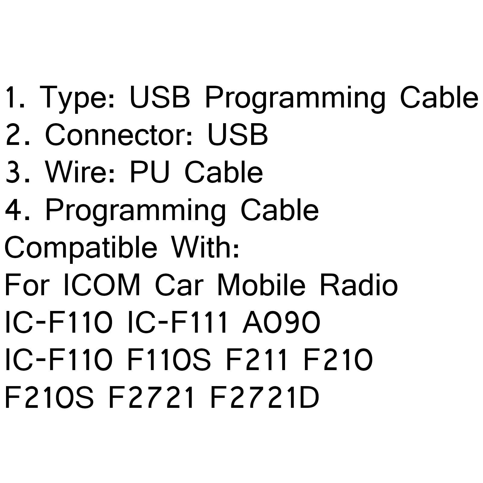 USB-programmeringskabel OPC-1122 U för ICOM-bil Mobilradio IC-F110 IC-F111 + CD