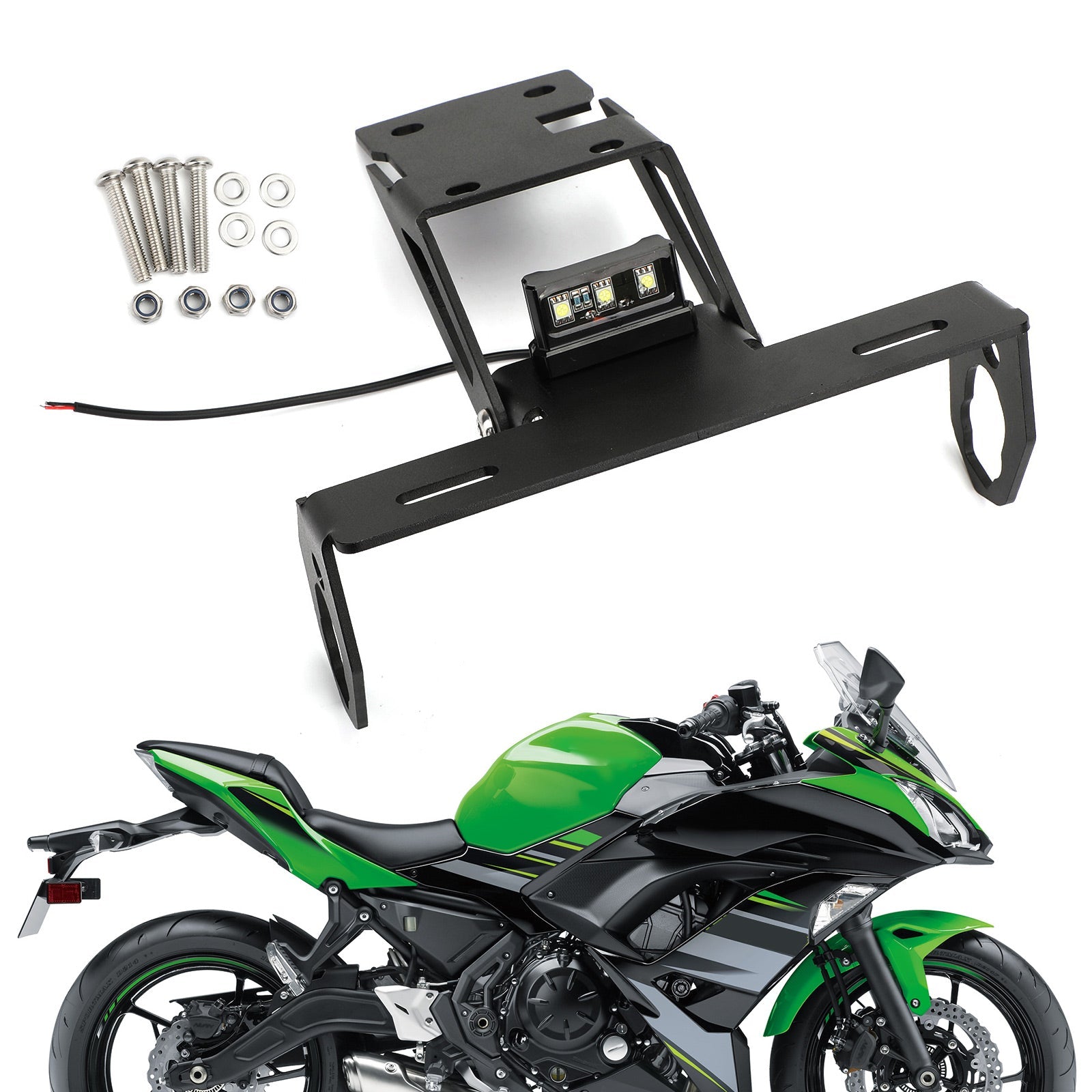 Motorcykel registreringsskylthållare för Kawasaki Z650 Ninja 650 2017-2020 Generic