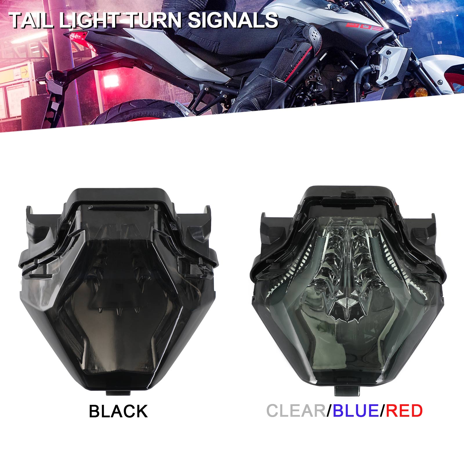 Sinais de curva da luz traseira integrados para yamaha yzf r25/r3 mt 03/07/25 fz 07 genérico