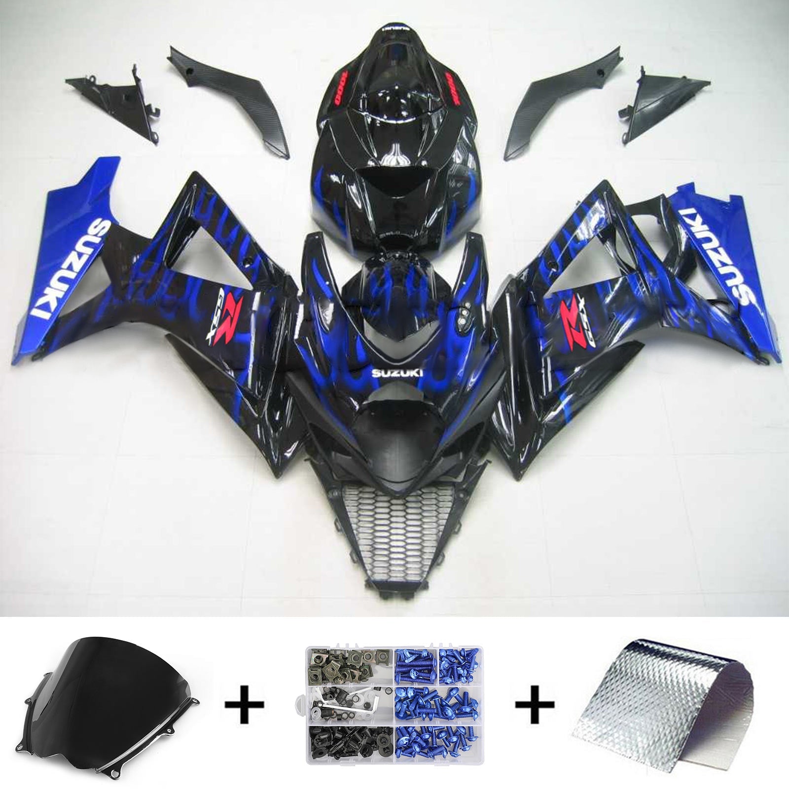 2007-2008 Suzuki GSXR1000 K7 Kit de carenagem de injeção AMOTOPT KIT BODYWORK ABS #124