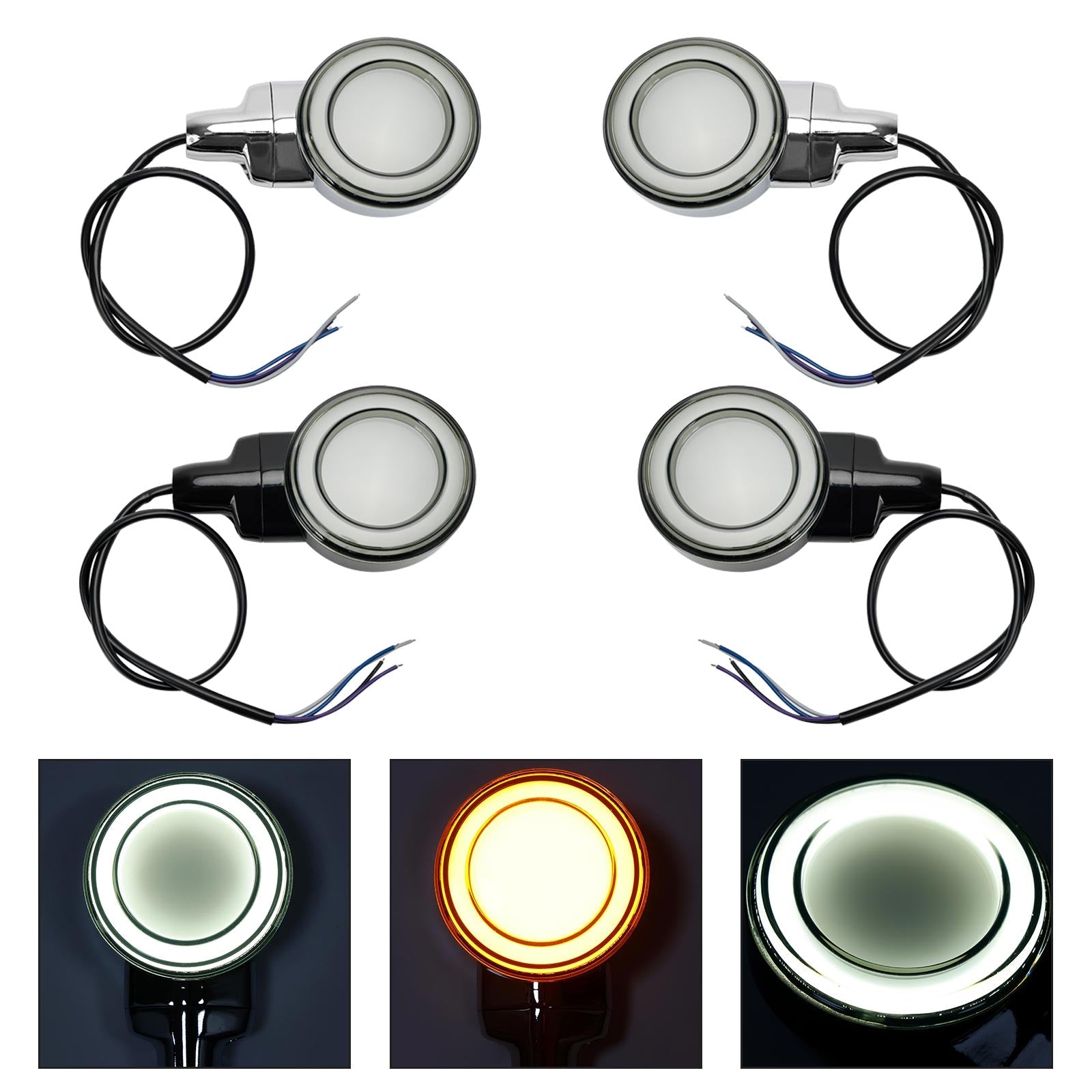 Luz LED intermitente delantera plana para Heritage Softail Classic Touring 99-23