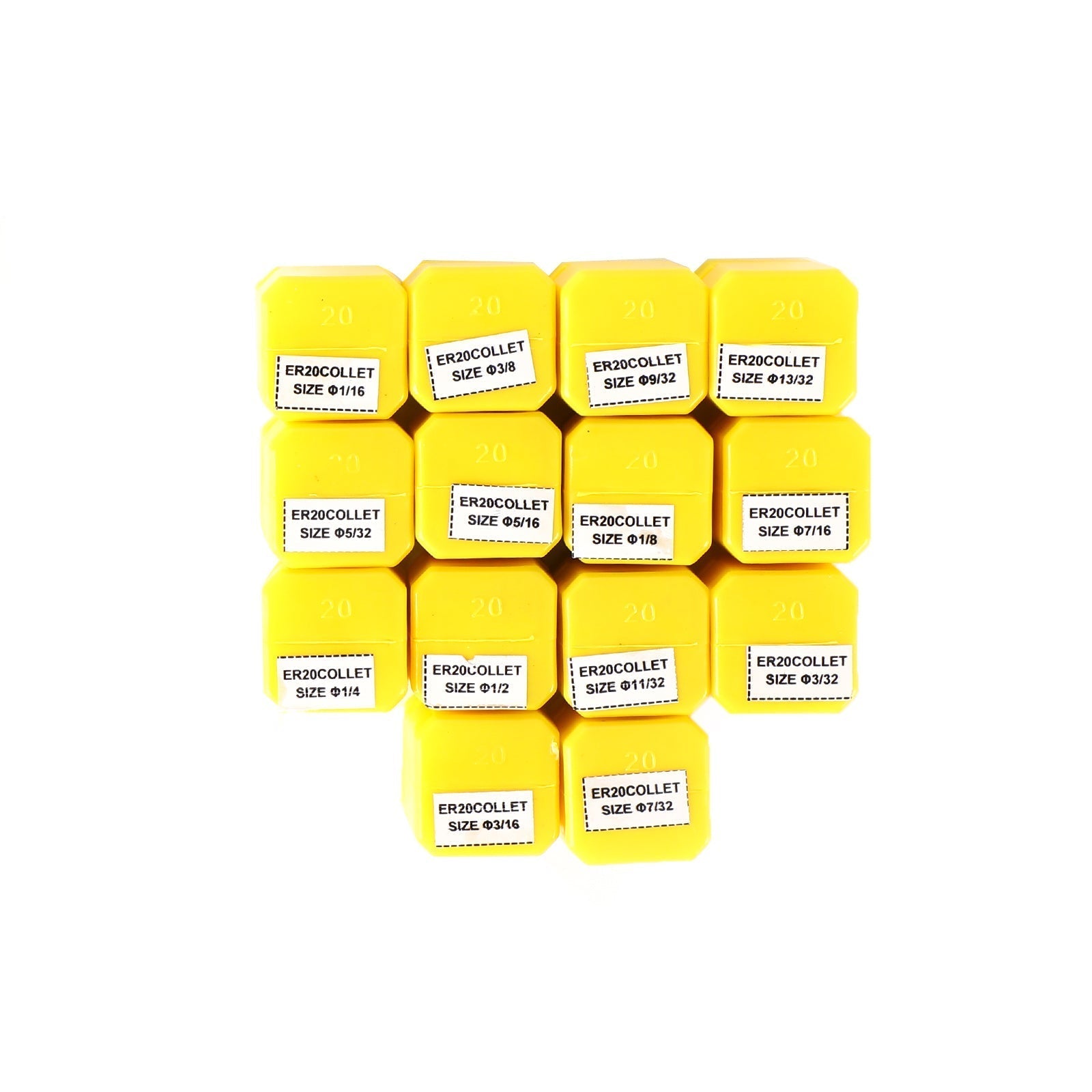 7pcs ER20 Spring Collet Set for CNC Milling dreiebenk verktøy Graveringsmaskinstål