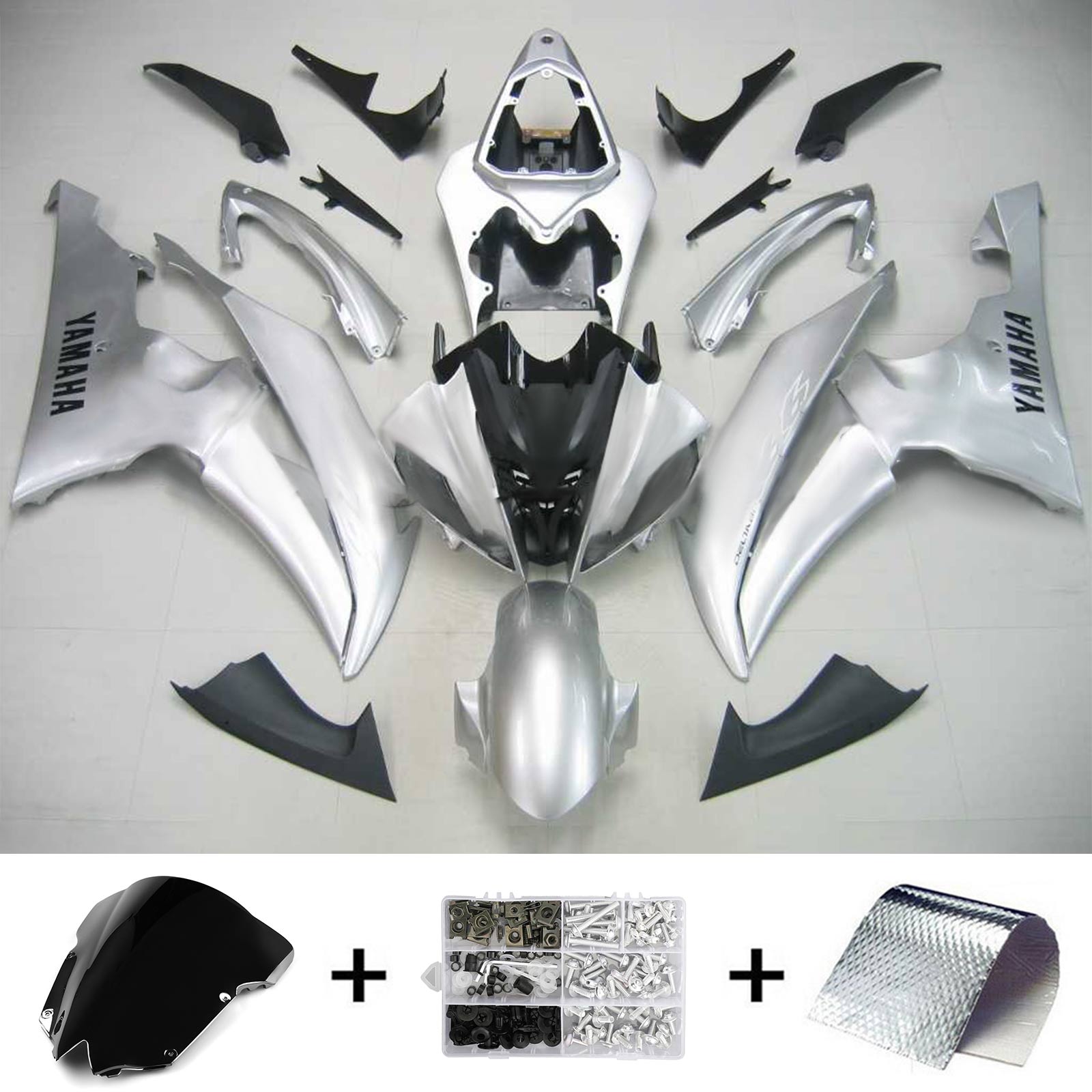 2008-2016 Yamaha YZF 600 R6 Amotopart Kit de carénage d'injection carrosserie plastique ABS #135