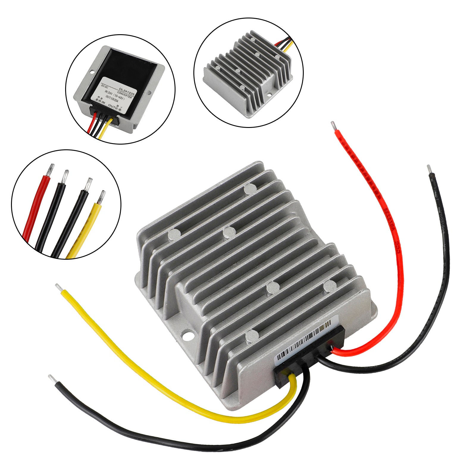 Módulo de redução de redução de Buck DC/DC 24V a 12V 25A Regulador de Inquies de Fonte de Putrição