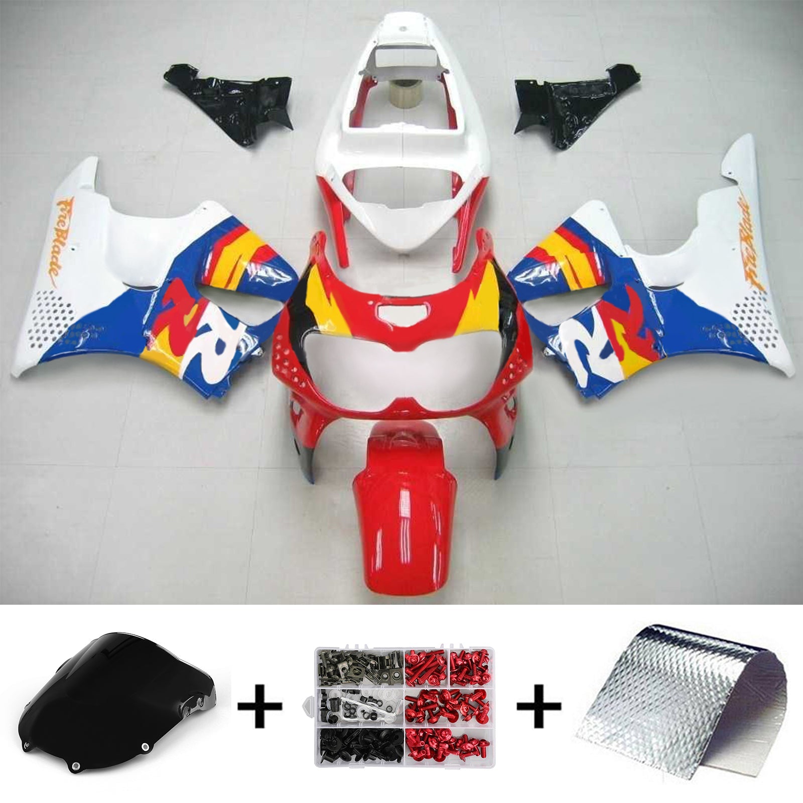 1996-1997 Honda CBR900RR 893 Kit de carénage d'injection Amotopart carrosserie plastique ABS #105