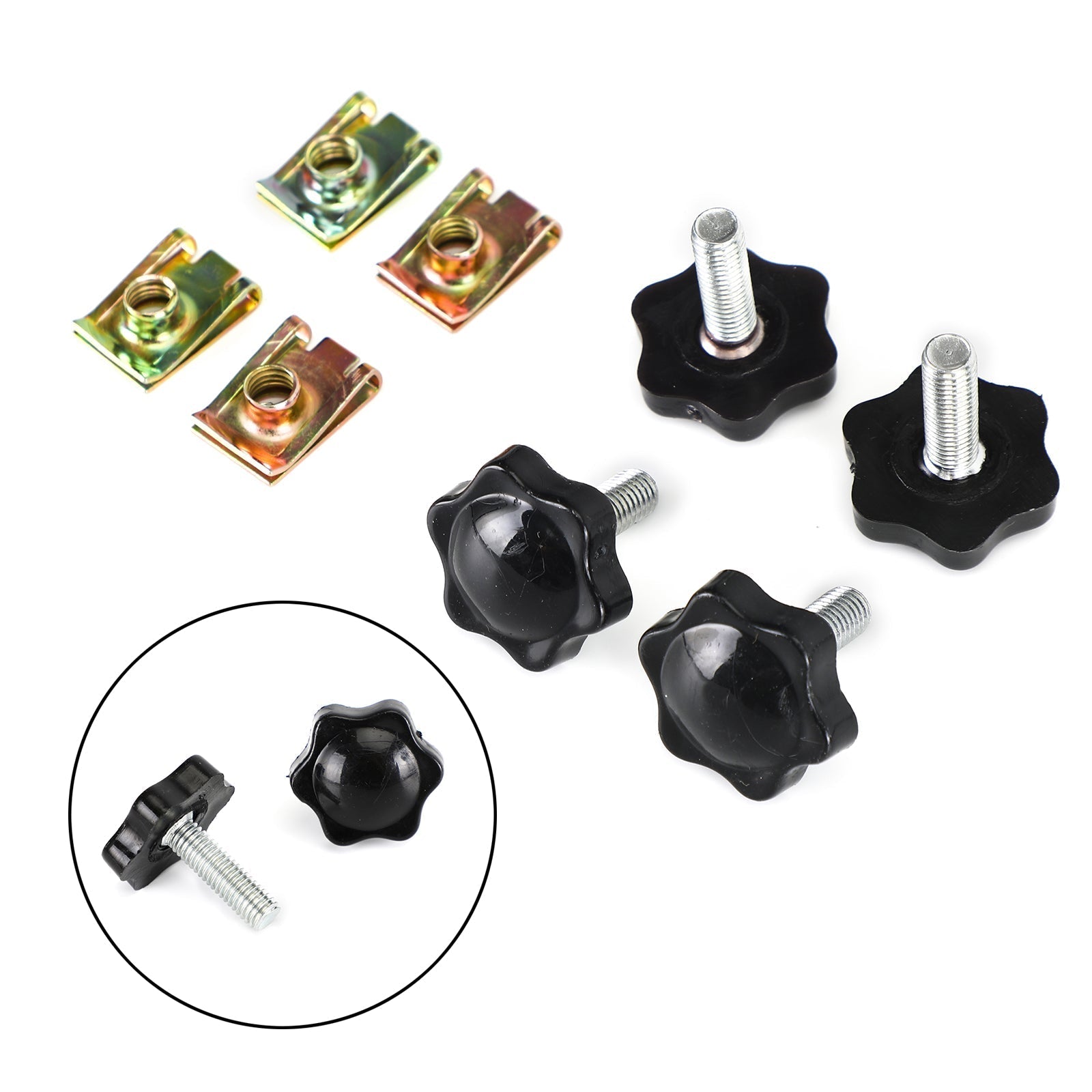 Parafusos de trava da alavanca do alforje & Conjunto de porcas pretas para Glide King Touring 96-19