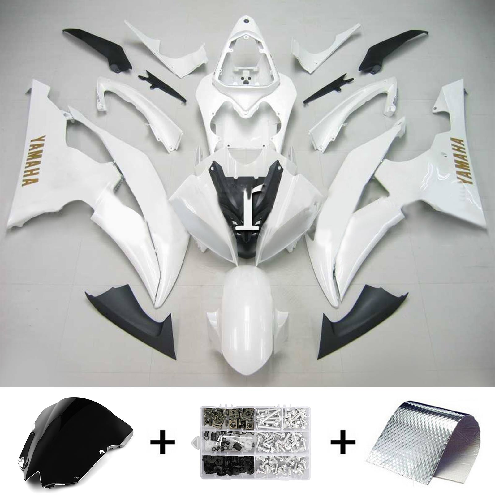 2008-2016 Yamaha YZF 600 R6 Amotopart Injection Fairing Kit karosseri plast ABS #116