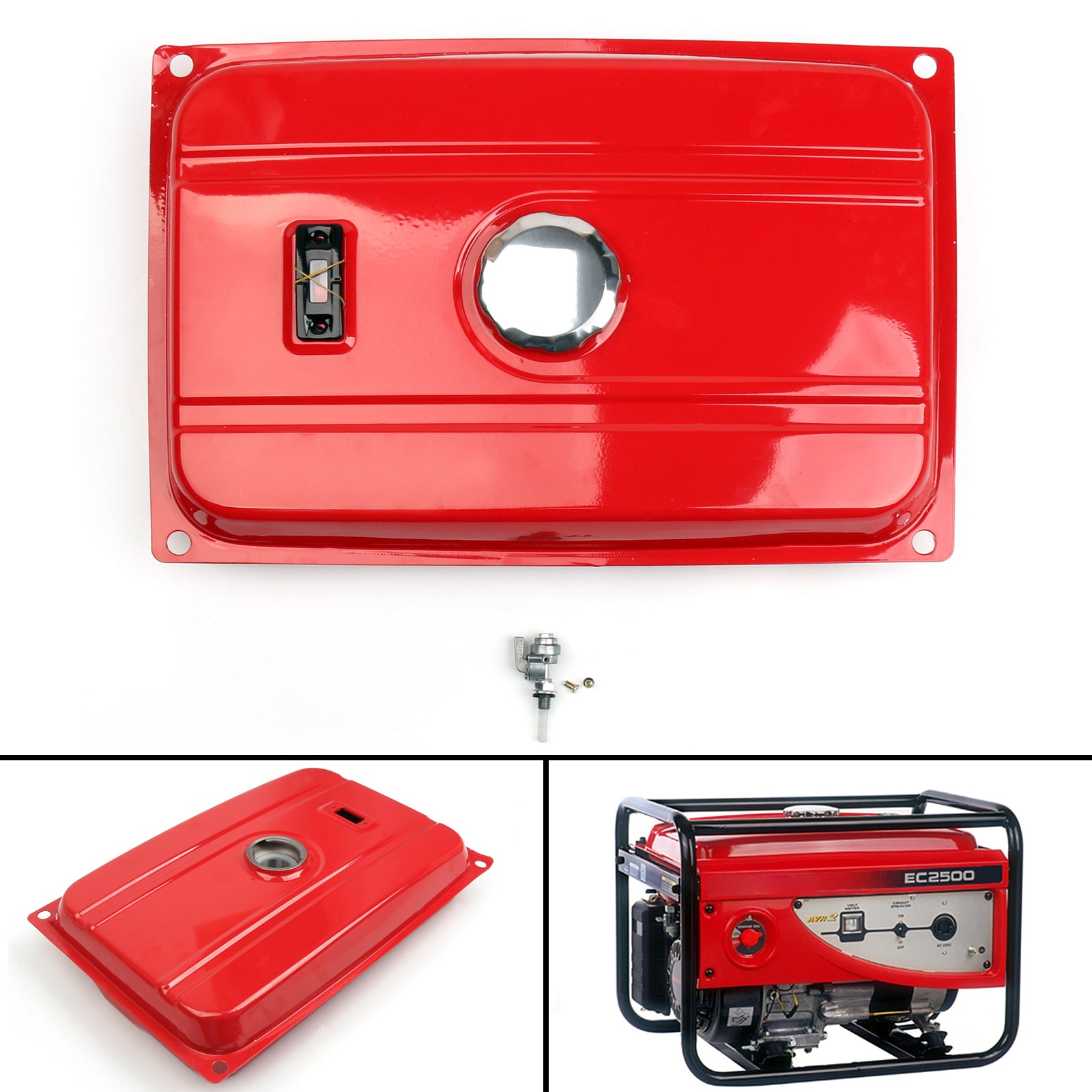 5 US Gallon Generator Gas Tank Fuel Filter Cap Gauge Petcock Universal FITS EC2500