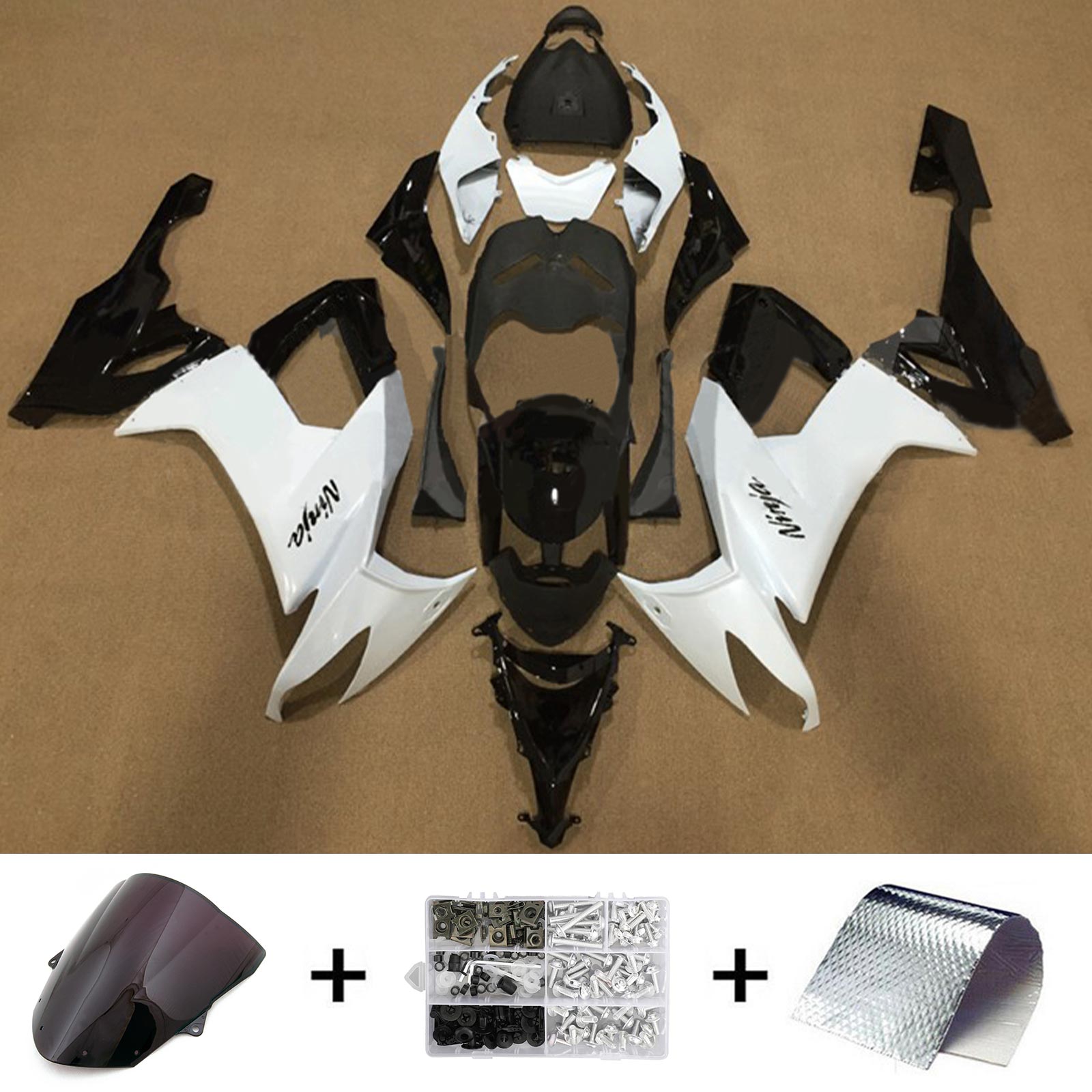 2008-2010 Kawasaki ZX10R Injeksjon Fairing Kit Bodywork Plastic ABS#132