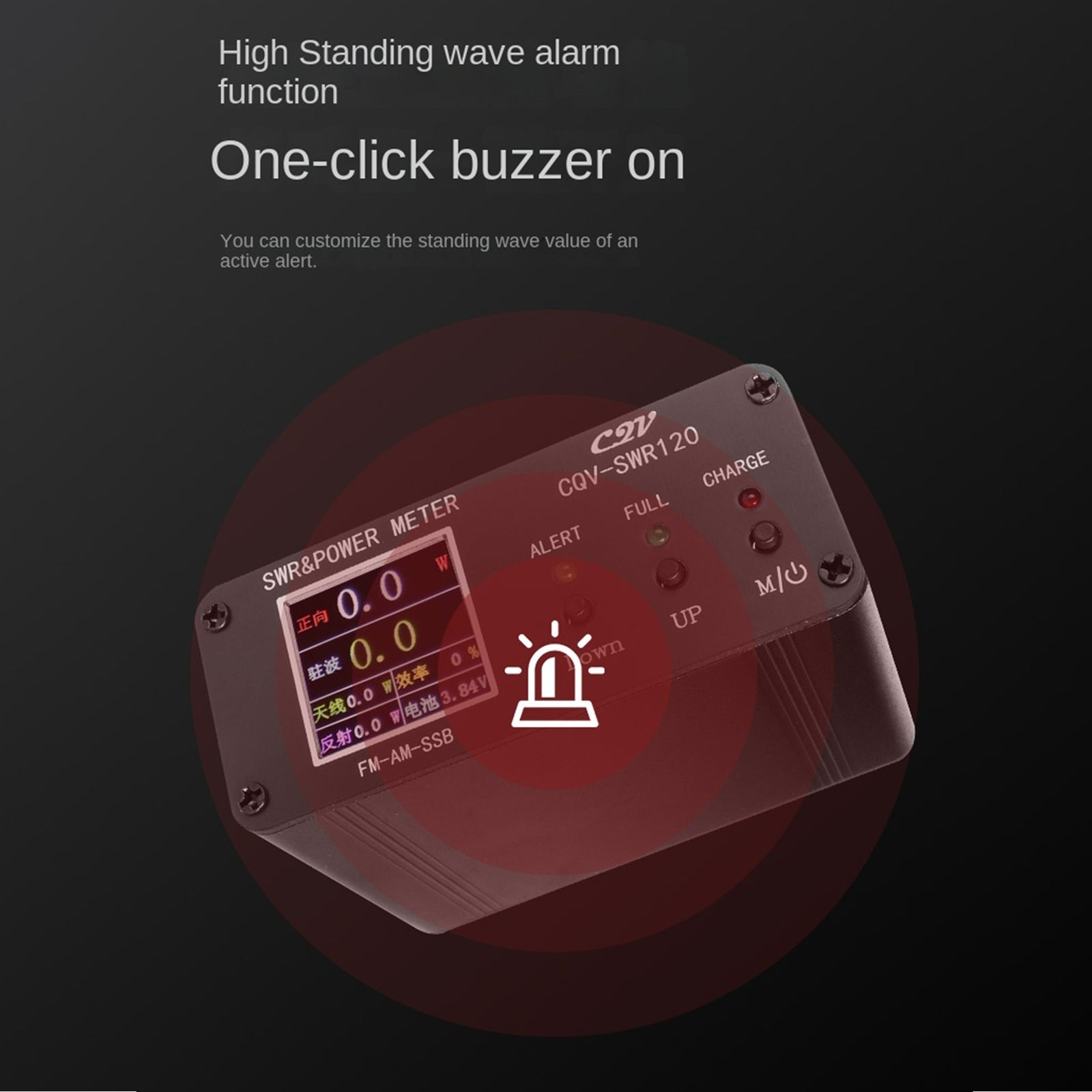 1,8 MHz-54 MHz staande golfmeter 240 * 240 Full Color LCD-scherm Vermogensmeter