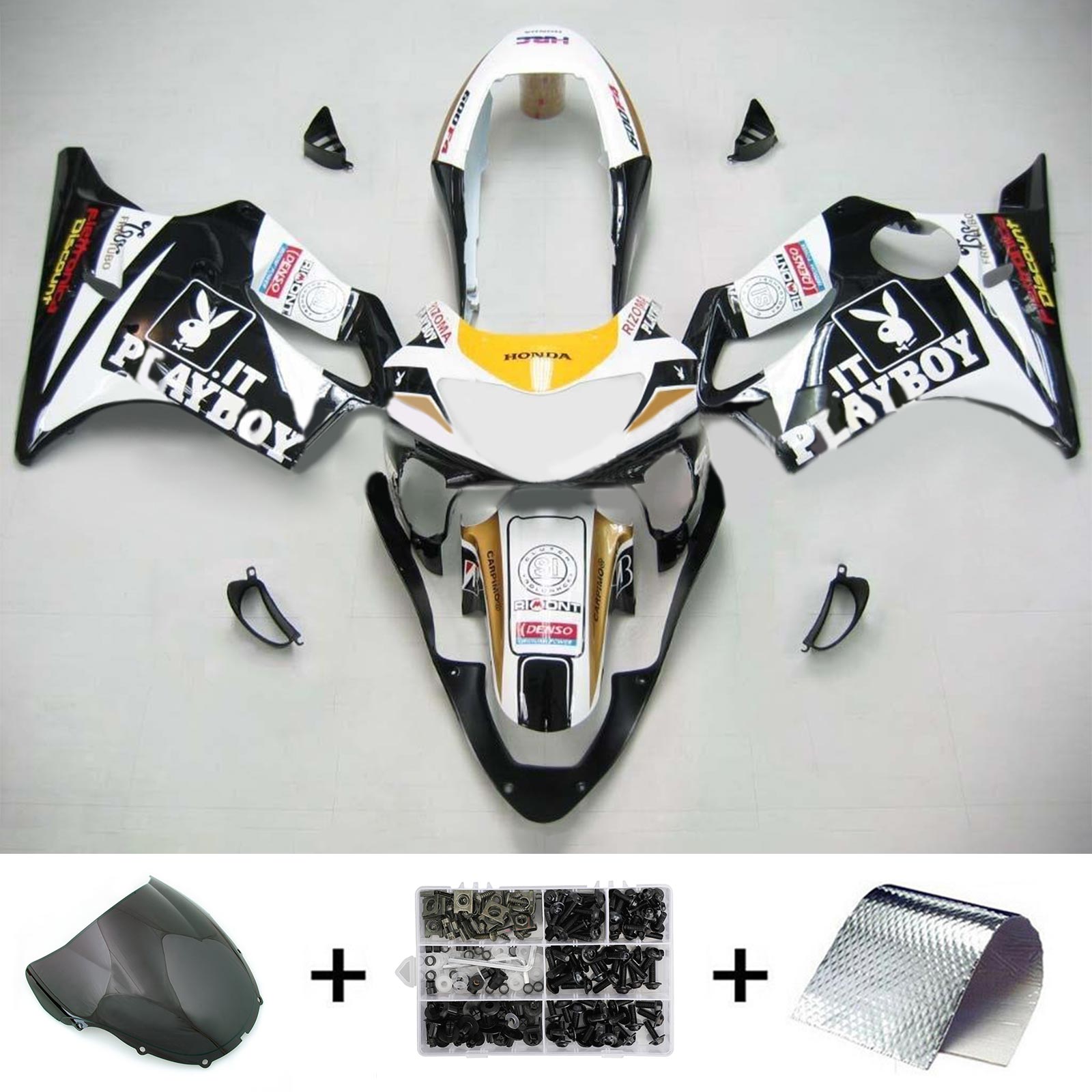 1999-2000 Honda CBR600F4 Kit de carénage d'injection Amotopart carrosserie plastique ABS #101