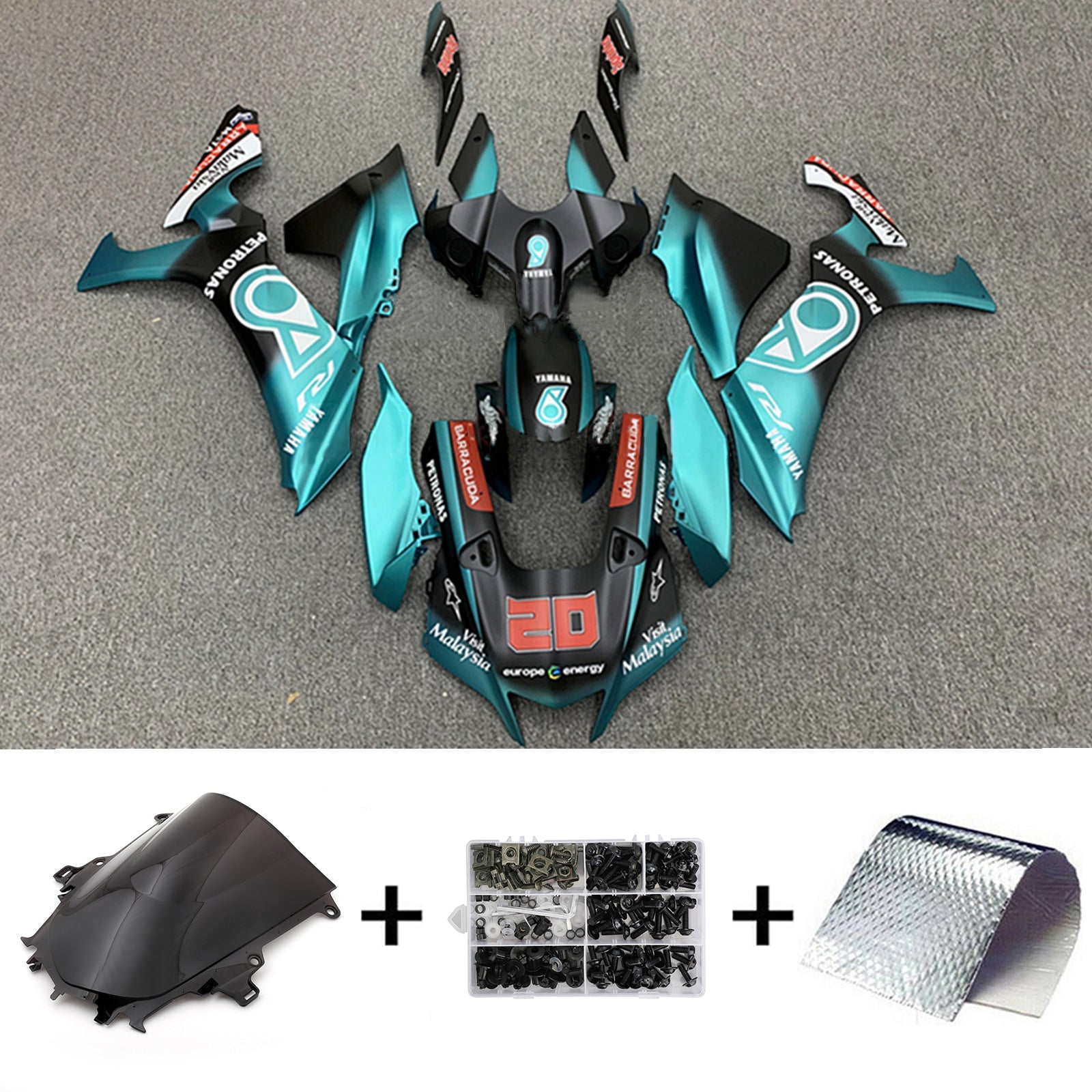 2020-2025 Yamaha Yzf R1 Kit de carénage injection de carrosserie Plastique ABS # 101