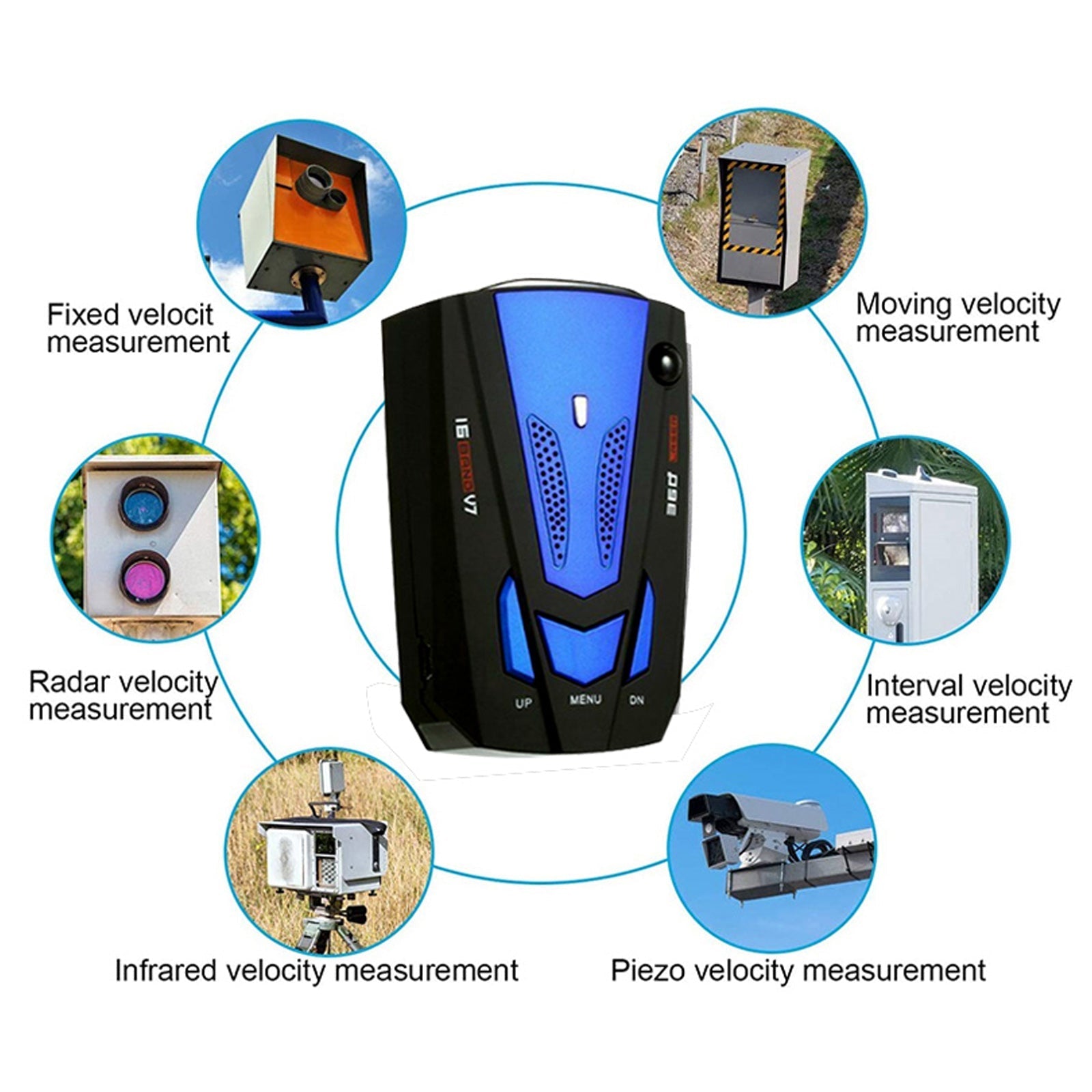 Velocímetro de Radar móvil para perro electrónico V7, interruptor chino, inglés, ruso y tailandés