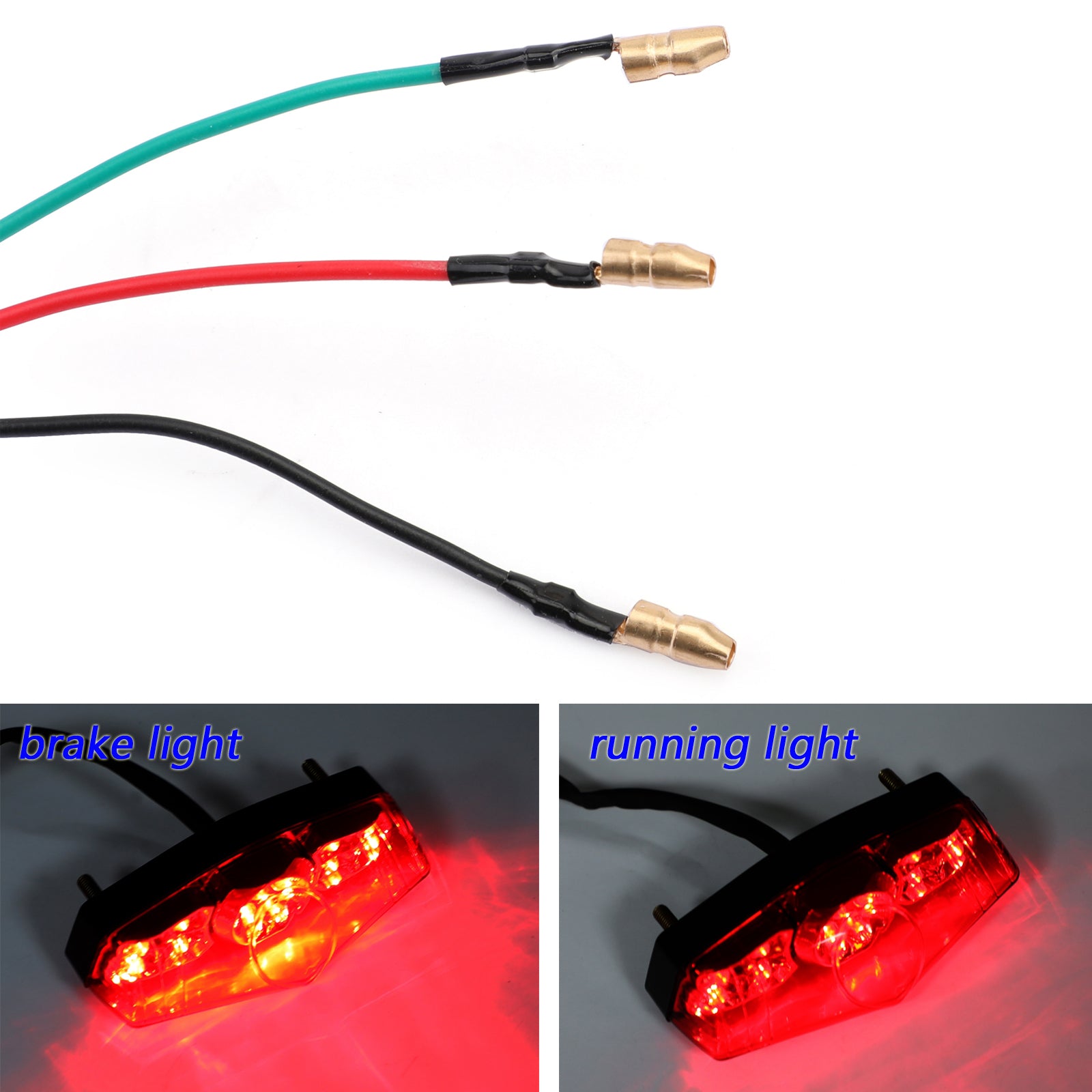 ABS moto LED rouge 12V arrêt de frein en cours d'exécution feu arrière lampe universelle