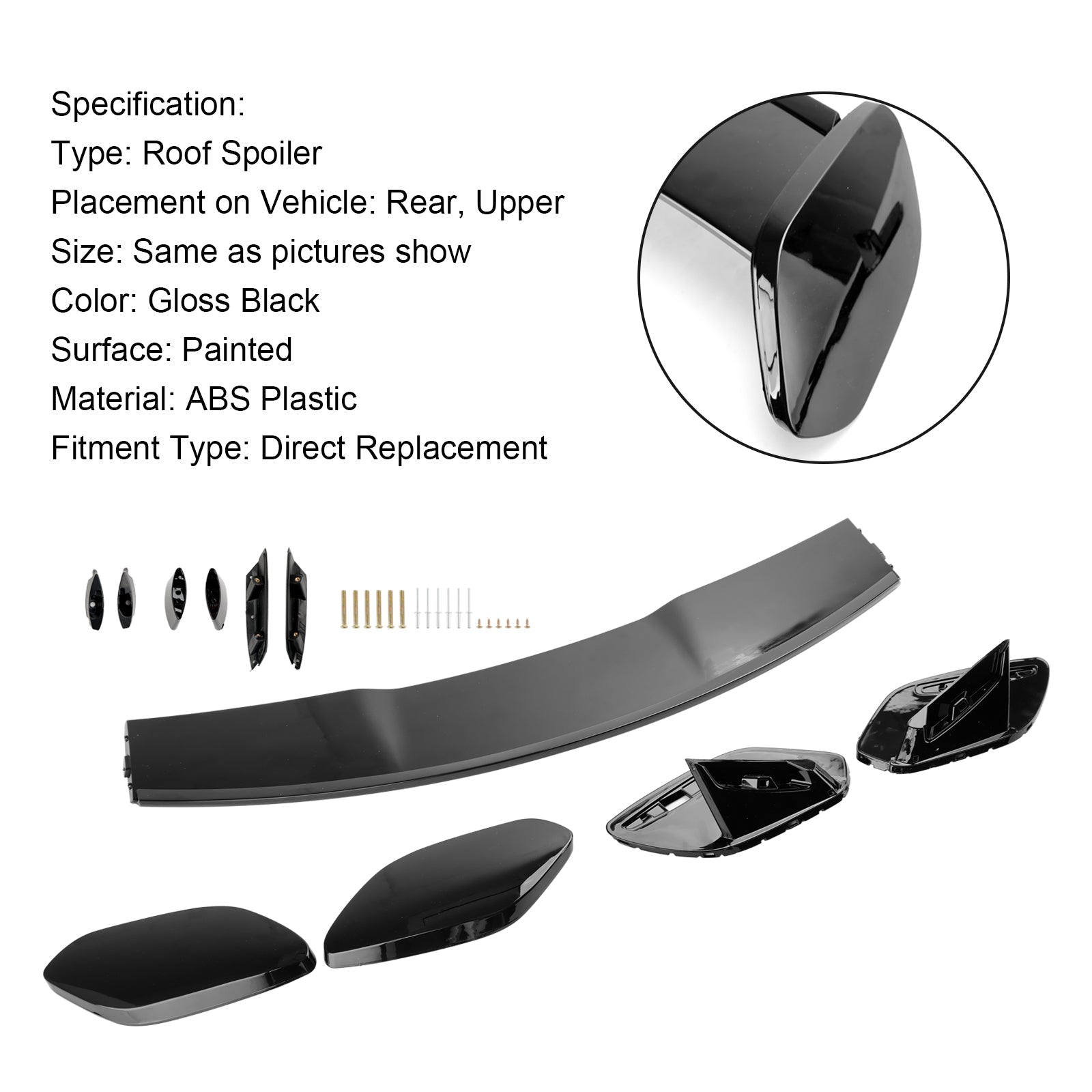 Classe A 2019+ W177 A35 A45 A180 A200 A220 A260 Aileron de coffre arrière style AMG noir brillant Mercedes Benz