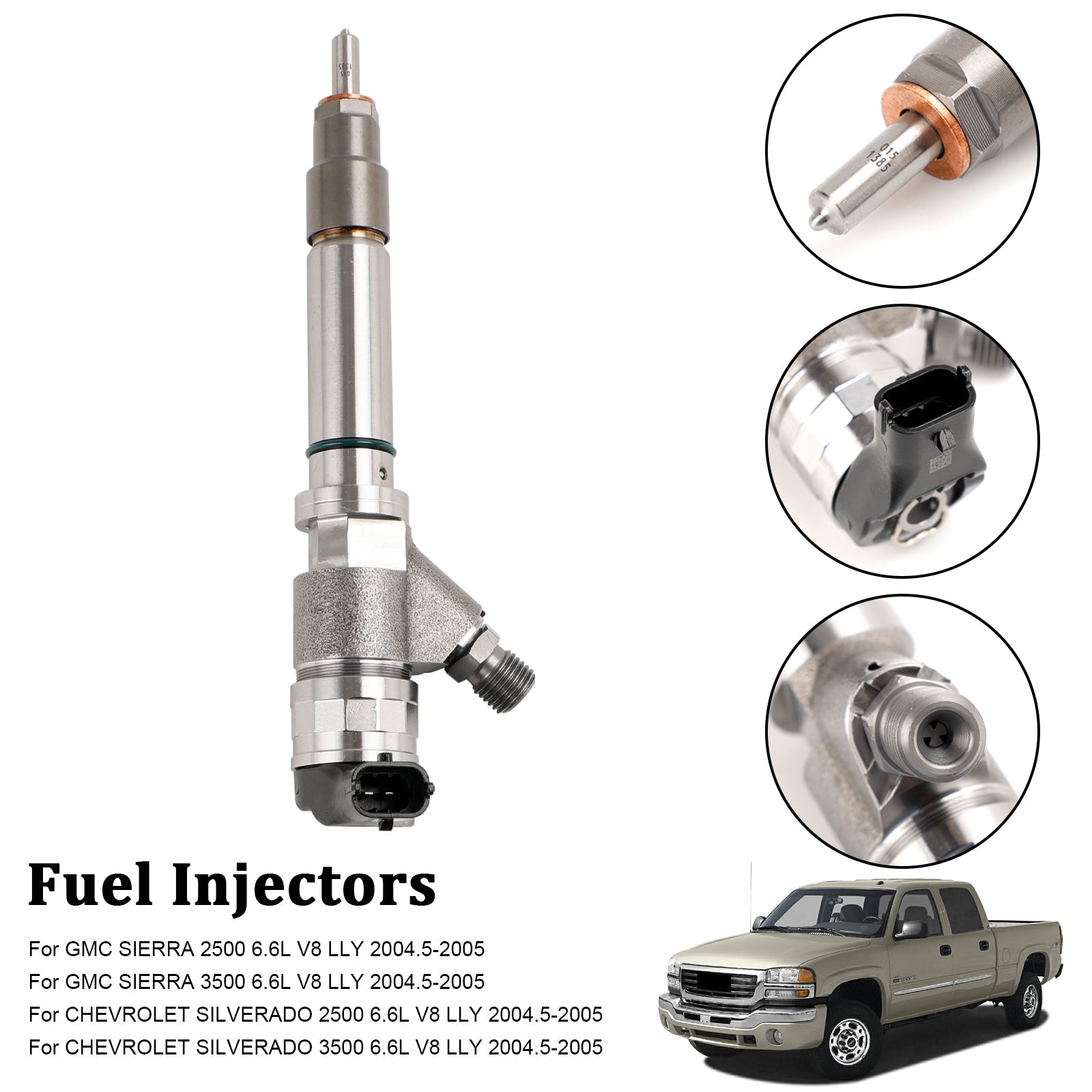 GMC Sierra 2500 3500 6.6L V8 LLY 2004.5-2005 1 pièces injecteur de carburant 0986435504 0445120027