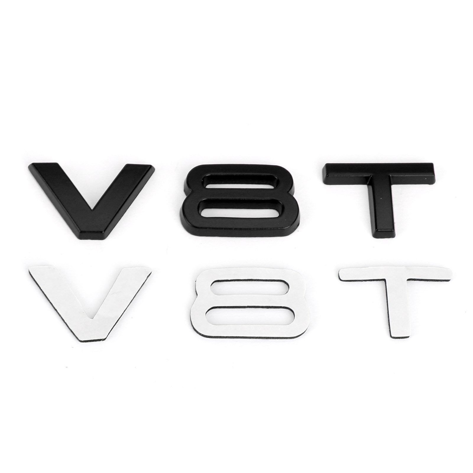 V8T Emblem Badge Fit för Audi A1 A3 A4 A5 A6 A7 Q3 Q5 Q7 S6 S7 S8 S4 SQ5 Black Generic