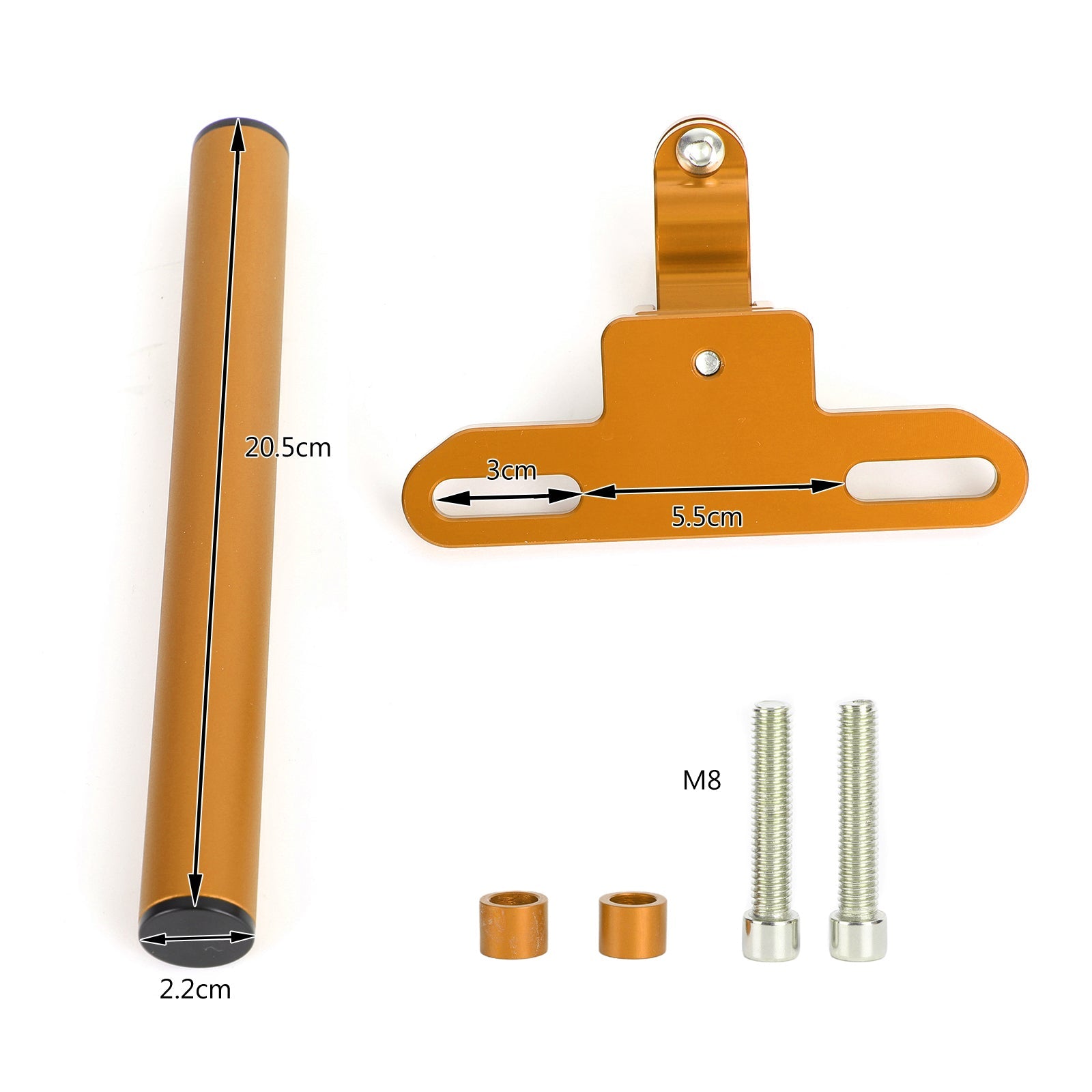 Soporte De Navegación Para Teléfono Soporte De Extensión Gps 22 Mm Para Motocicleta Moto Plata Genérico