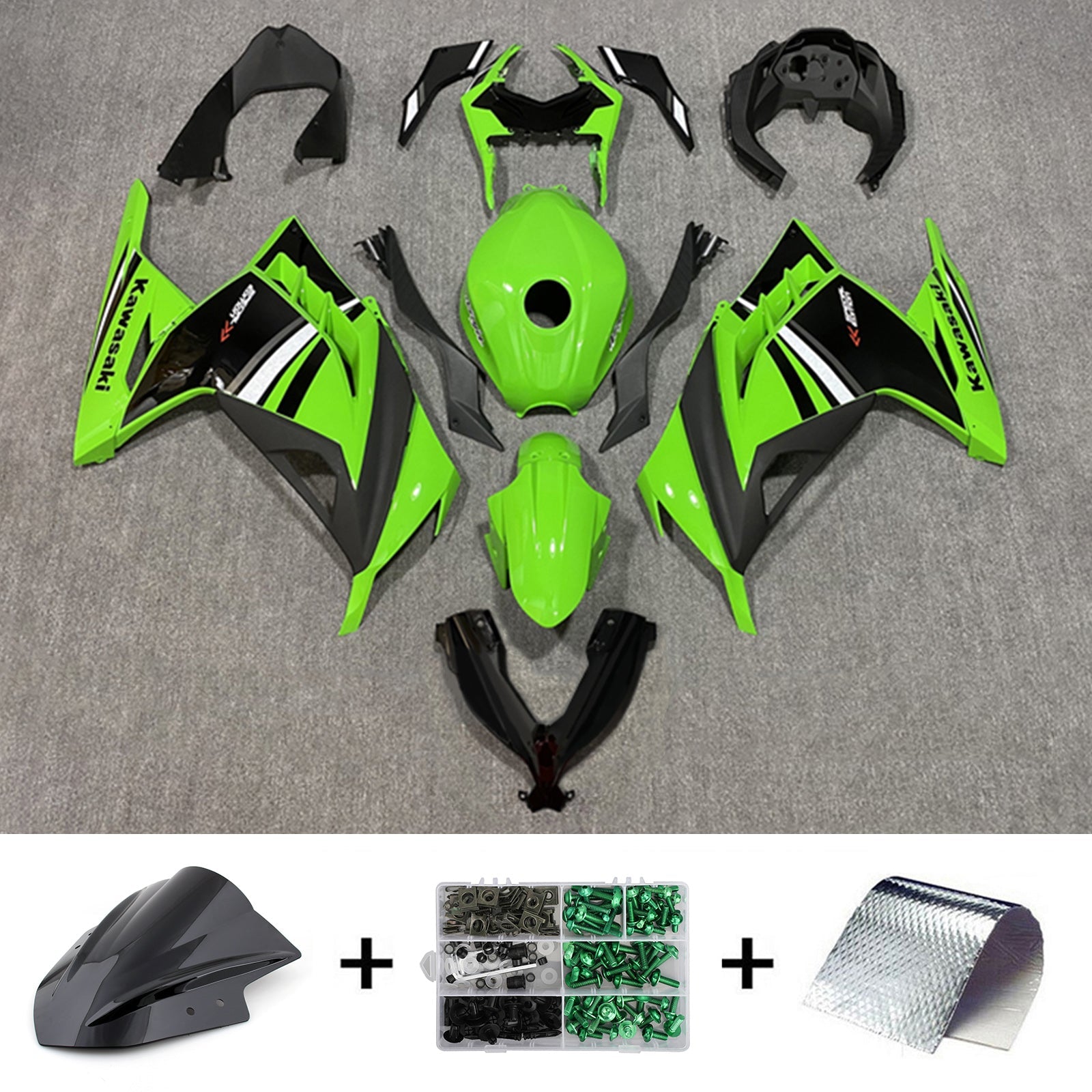 2013-2024 Kawasaki Ex 300/Ninja 300 Kit de carénage injection Bodywork Abs en plastique