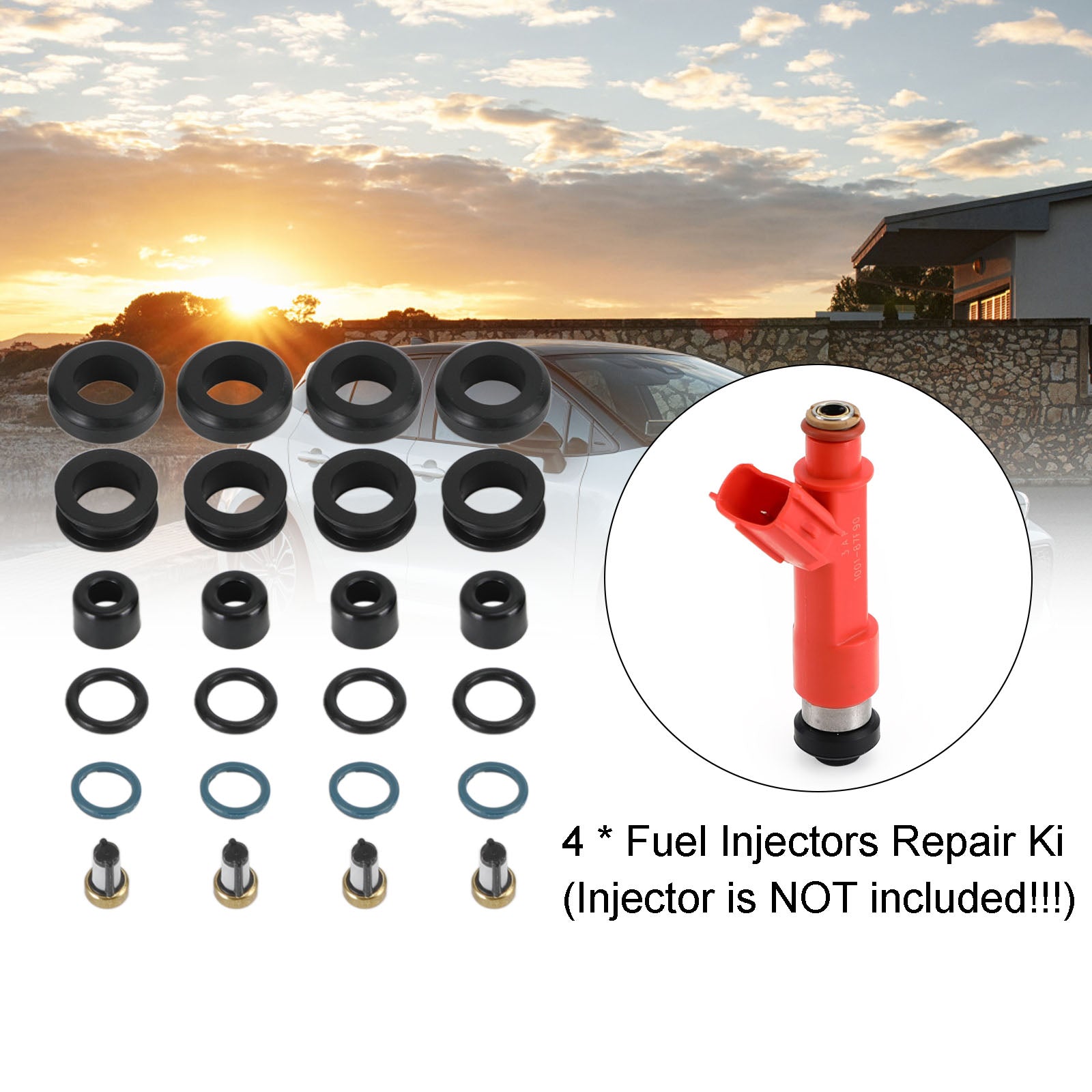 4st bränsleinsprutare Reparation SEAL Kit 1001-87F90 Fit Toyota Corolla 1.8L Fit Lotus