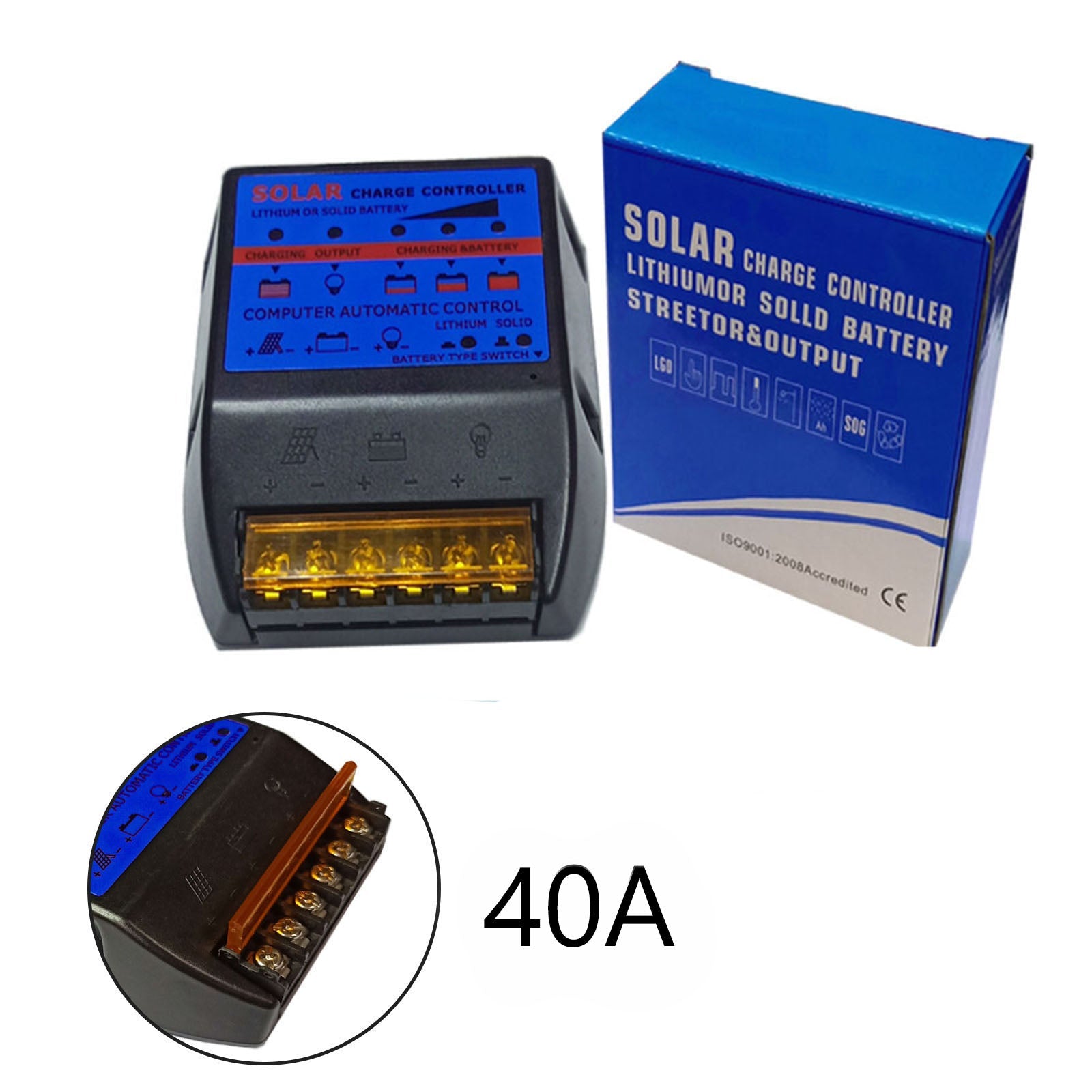 Solar-laadregelaar PWM 10A-50A 12V Ingebouwde timer Batterijcontrole-adapter