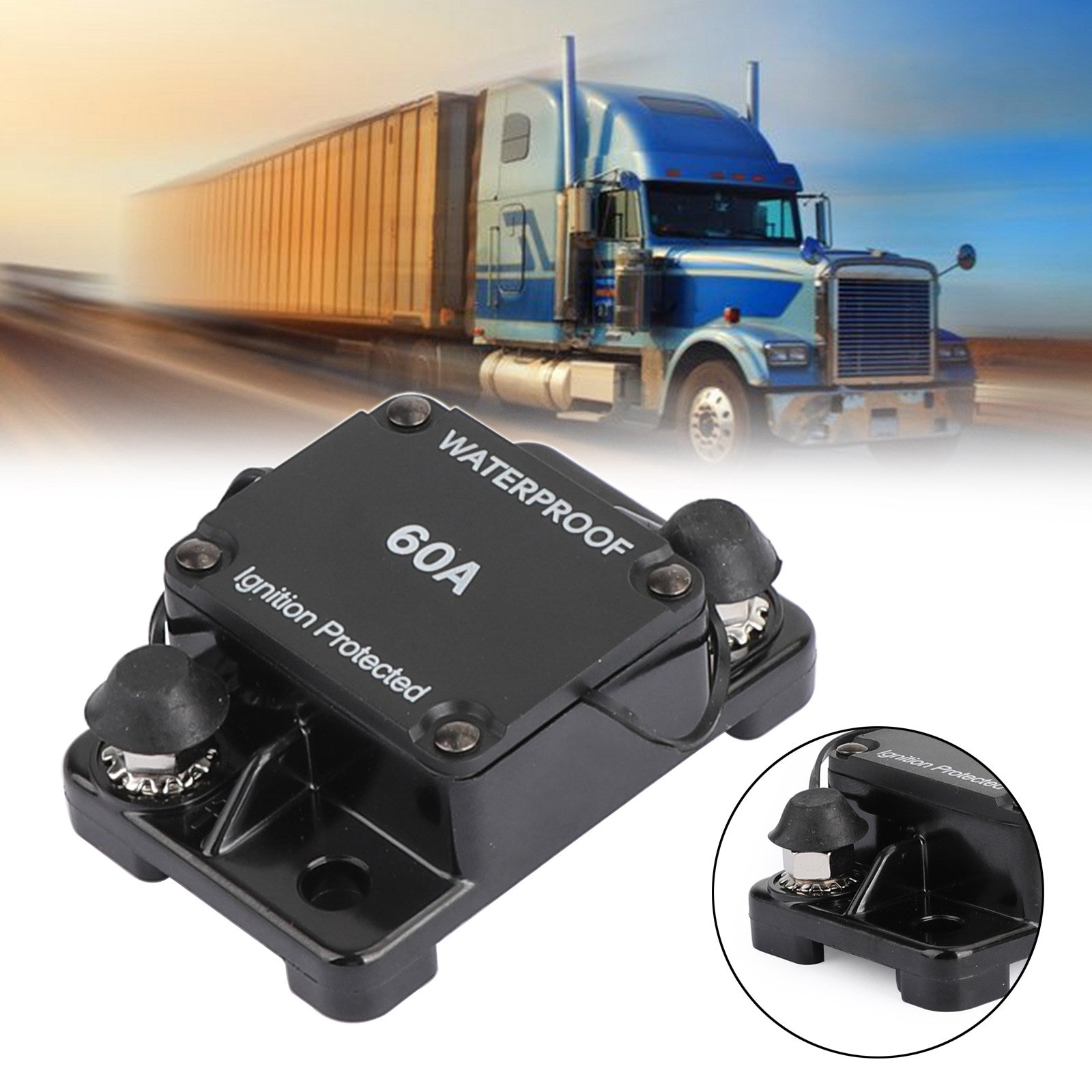 60A AMP Stroomonderbreker Zekering 12-48V DC Auto Boot Auto Reset Schakelaar IP67