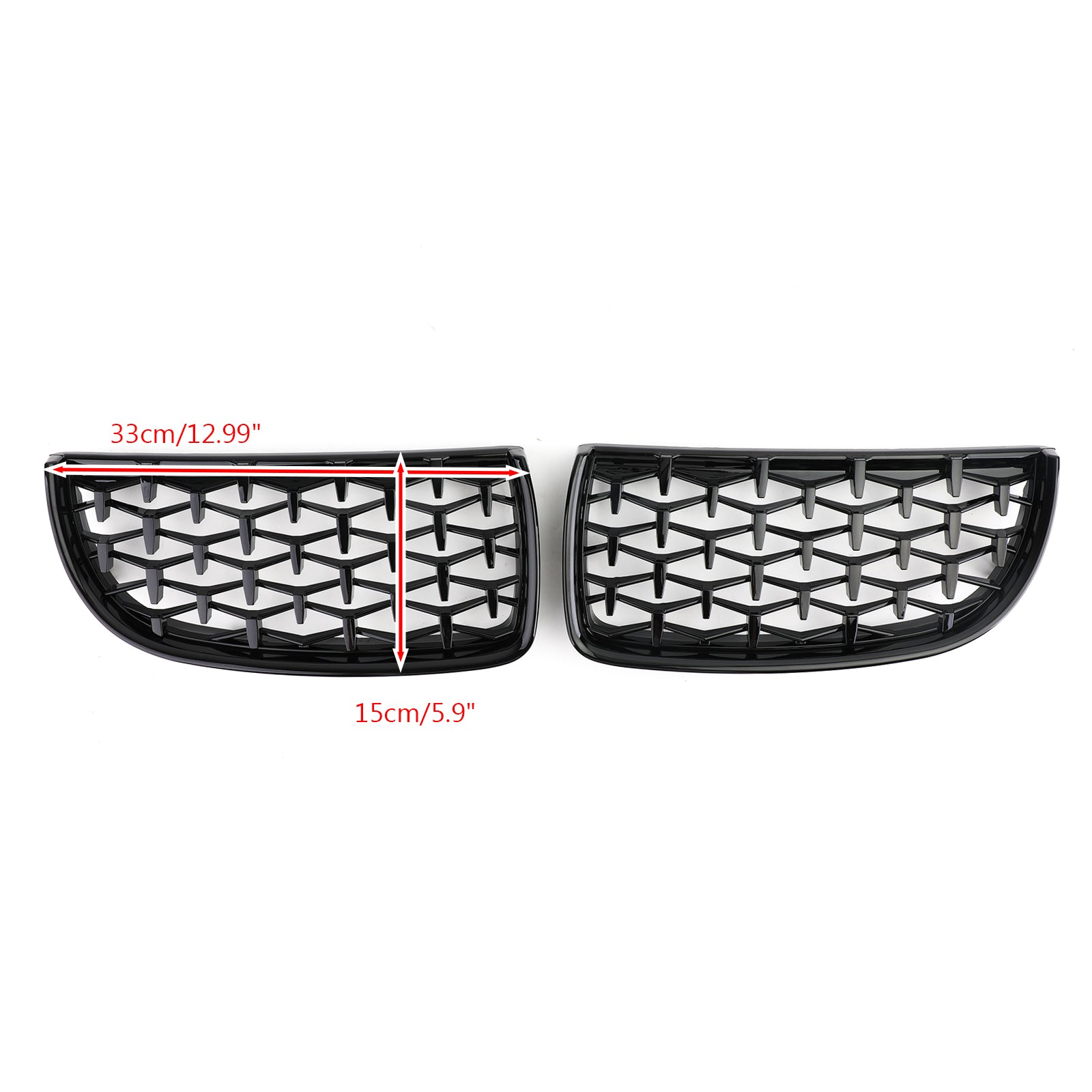 Meteor Black Kidney Grill Mesh Grille Fit for BMW E90 3 Series Sedan 2005-2008 51712151895 51712151896 51712151897 51712151898 Generisk