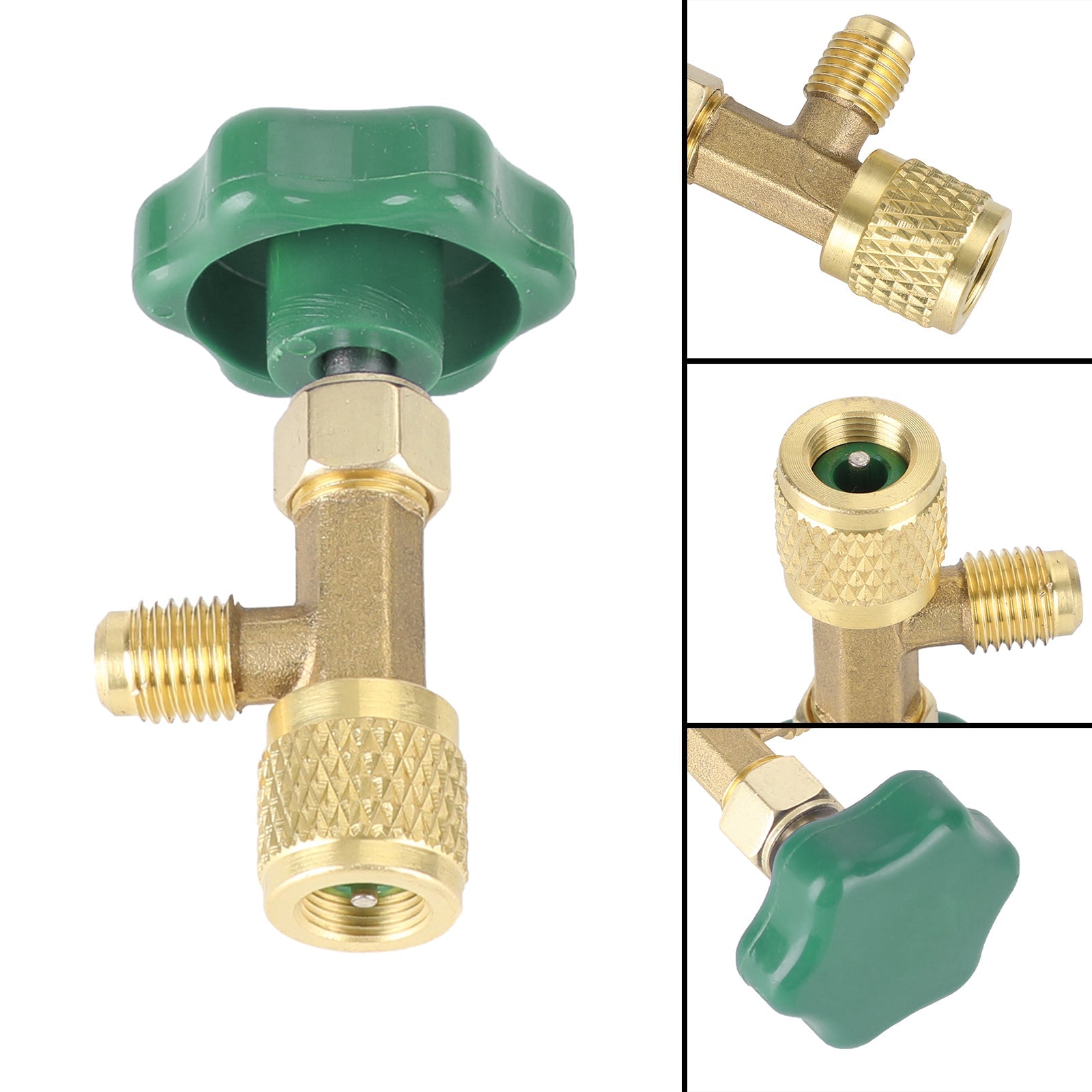 Pour R22 R134A R410A, le réfrigérant à gaz AC peut appuyez sur l'ouvreur de bouteilles de soupape 1/4Sae Green