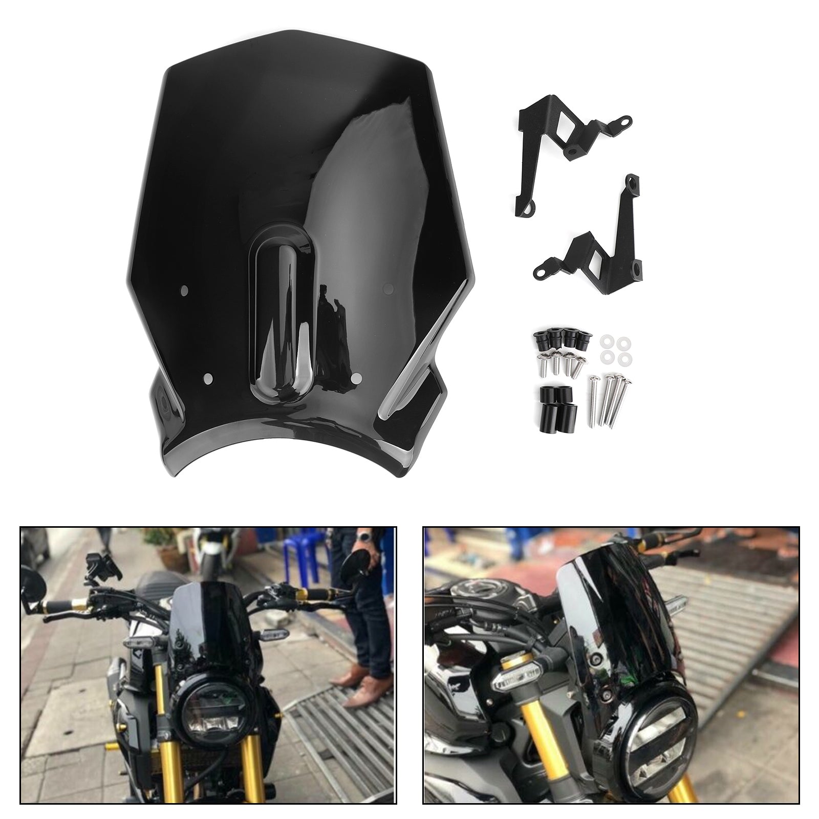 ABS Plastic Motorcykel vindrutan vindruta för Honda CB125R CB300R 2018-2019 Generisk