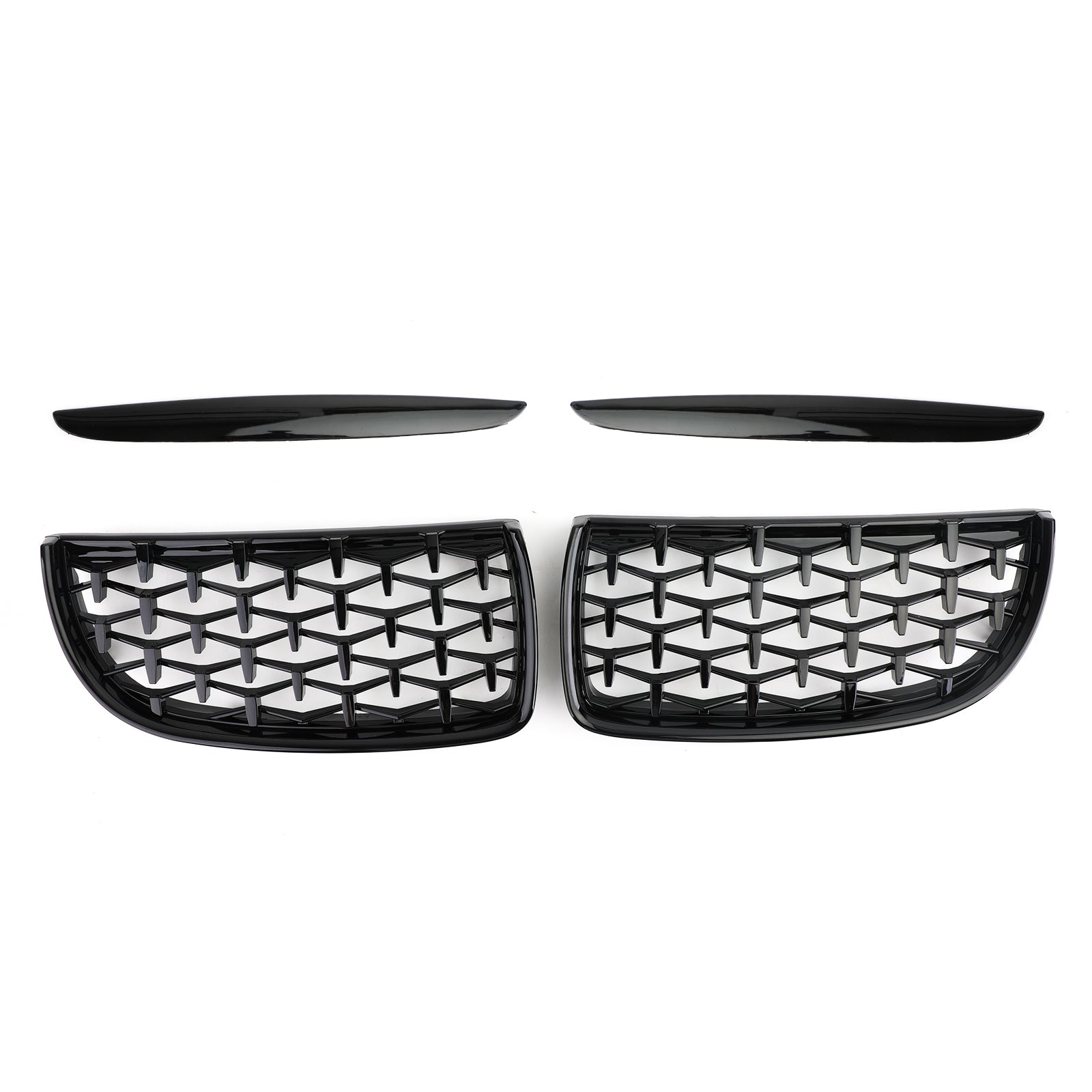 Meteor Zwart Nier Grill Grille Fit voor BMW E90 3 Serie Sedan 2005-2008 51712151895 51712151896 51712151897 51712151898 Generiek