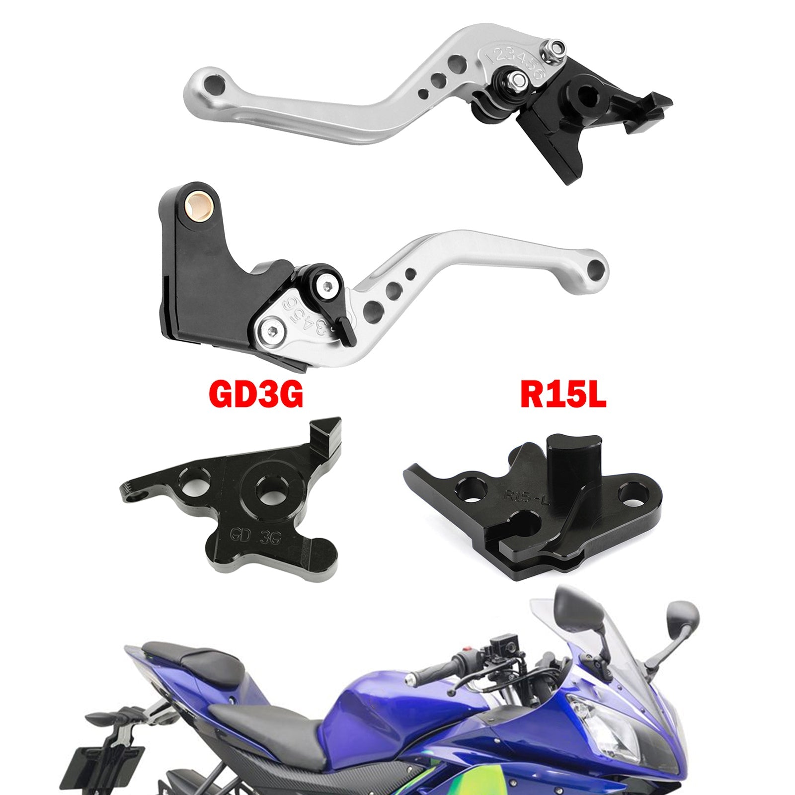 Motorcykel kort kopplingsbromsspak passar för Yamaha MT125 2014-2019 Generic