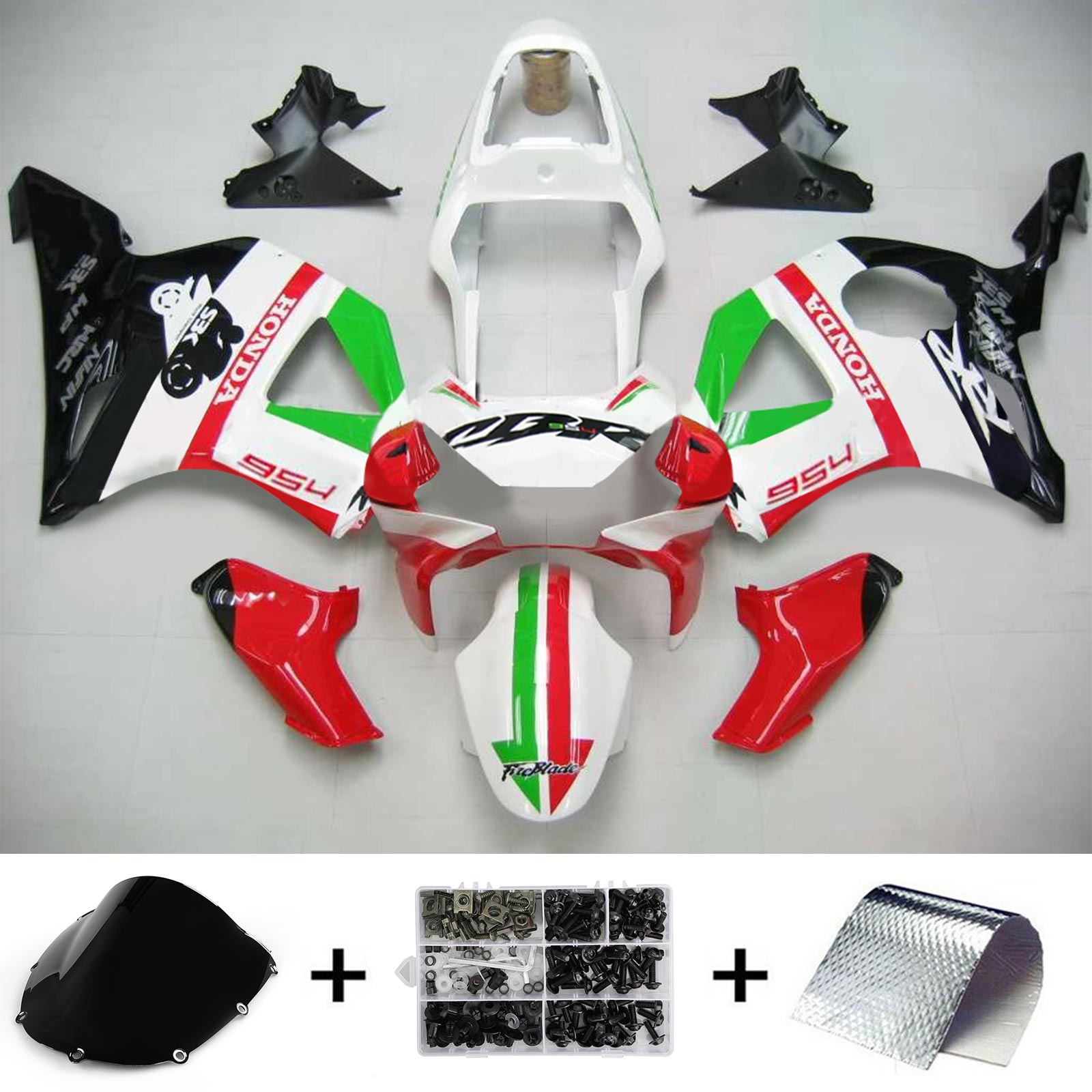 2002-2003 Honda CBR954 Amotopart vstrekovacia kapotážová súprava karoséria Plast ABS #103