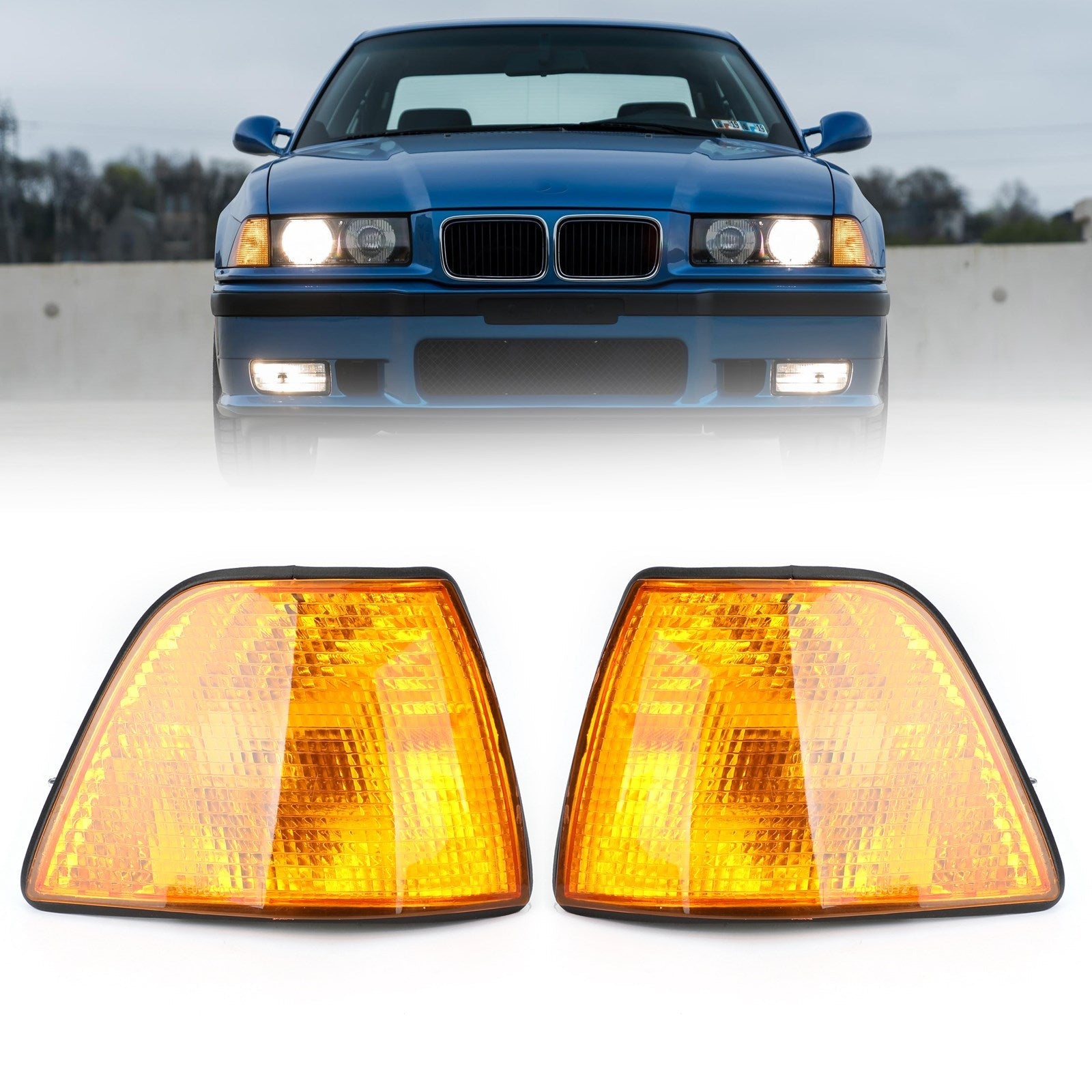 1992-1998 BMW E36 3-Series 4DR Sedan/Hatchback Euro Corner Lights Amber