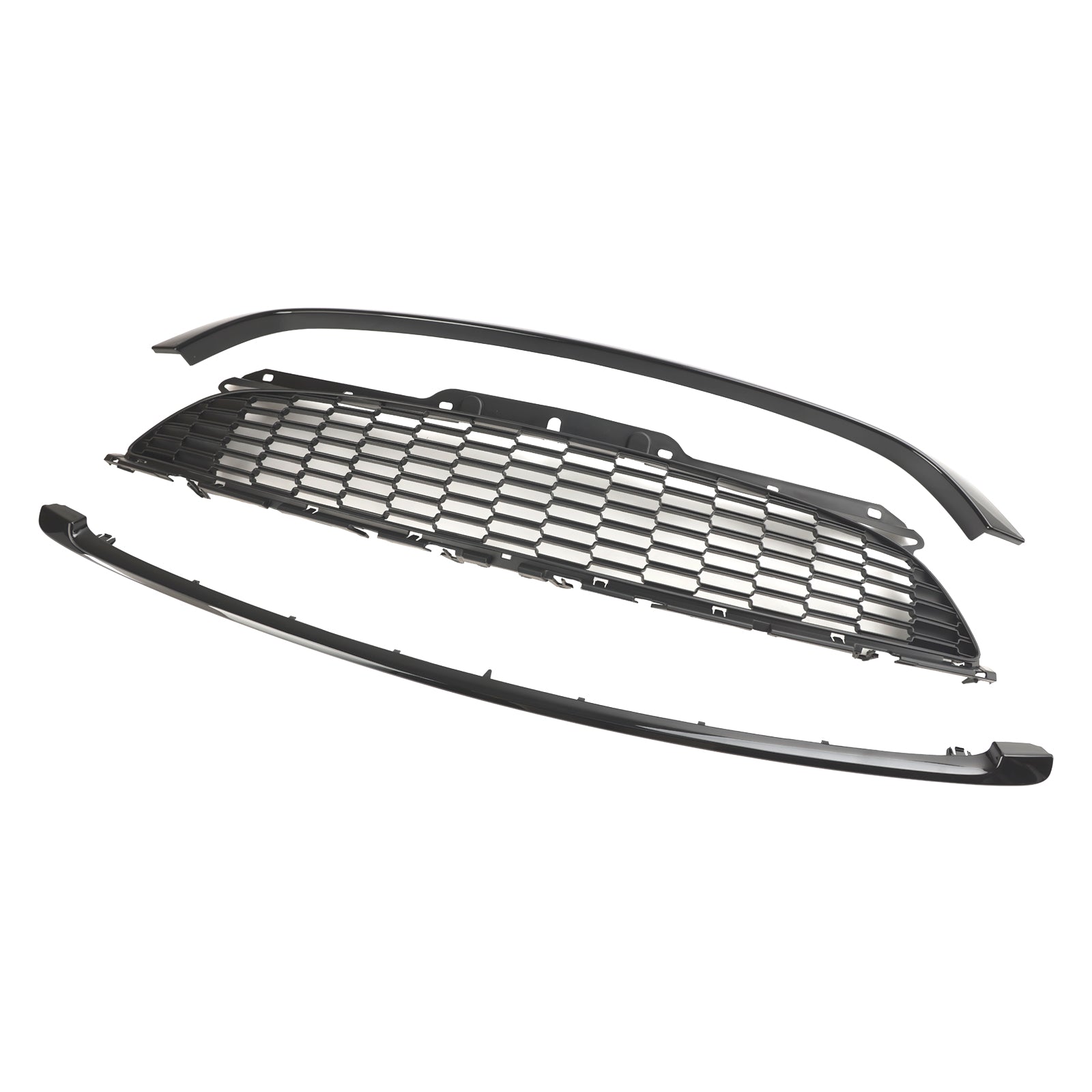 MINI R58 Cooper S & JCW 2-deurs coupé 2011-2015 3 stuks glanzend zwarte frontgrille