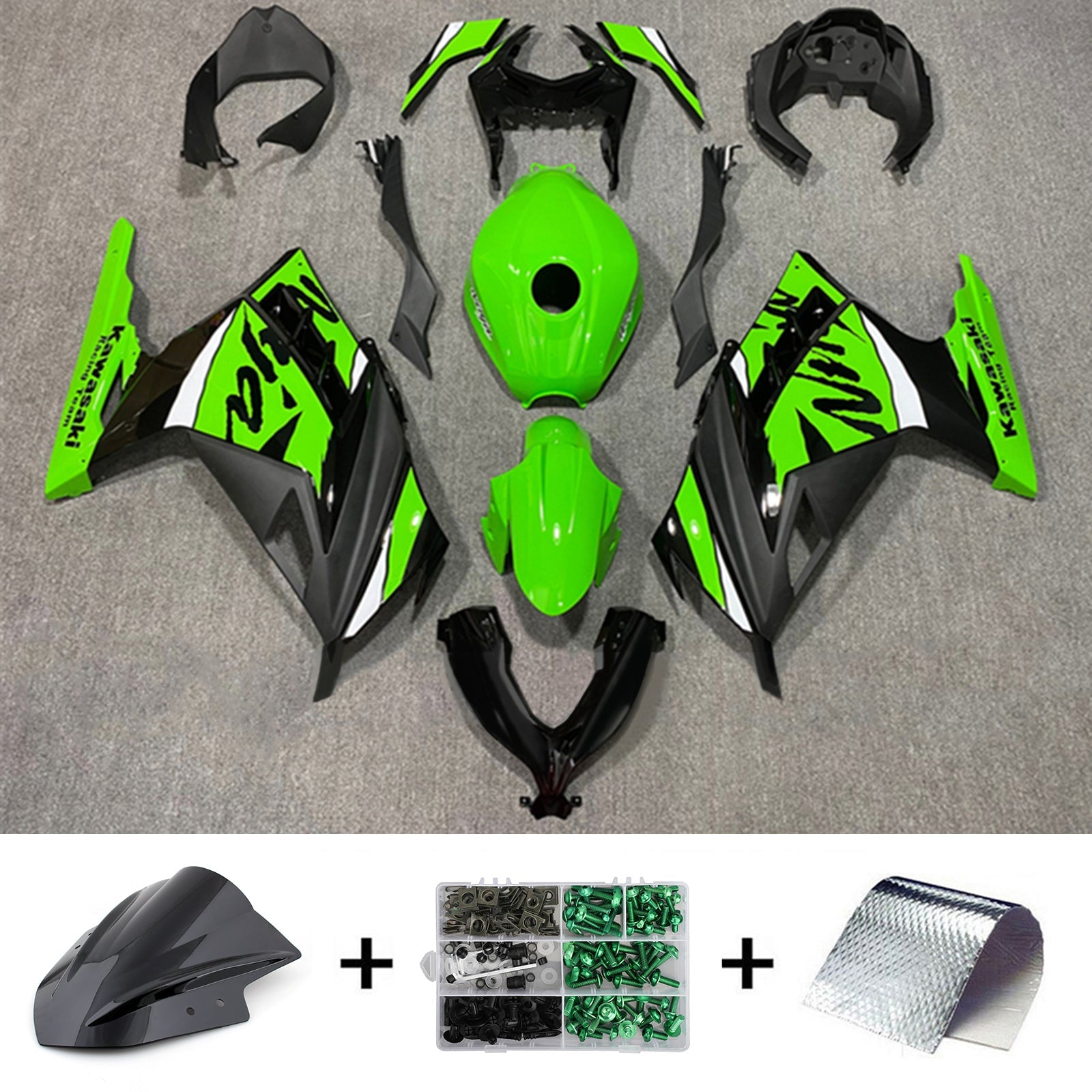 2013-2024 Kawasaki Ex 300/Ninja 300 Kit de carénage injection Bodywork Abs en plastique
