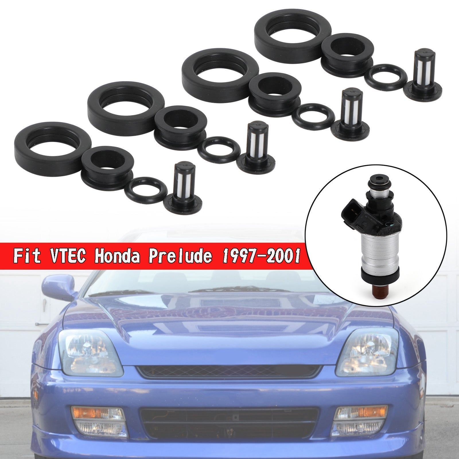 4pcs Kit de réparation des injecteurs de carburant 06164p2j000 Fit Vtec Honda Prelude 1997-2001 générique