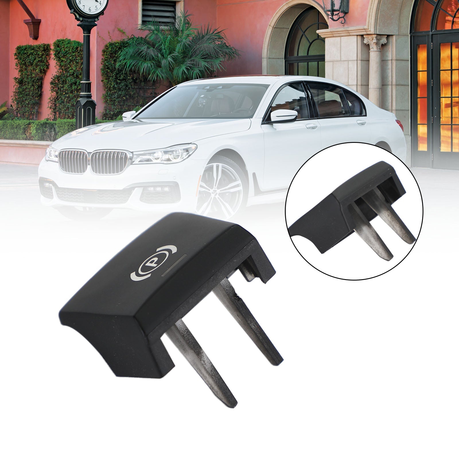 Parkeringsbromsbrytare täcker P-knapphandbroms för BMW 5 7 F07 F10 F11 09-17 Generisk