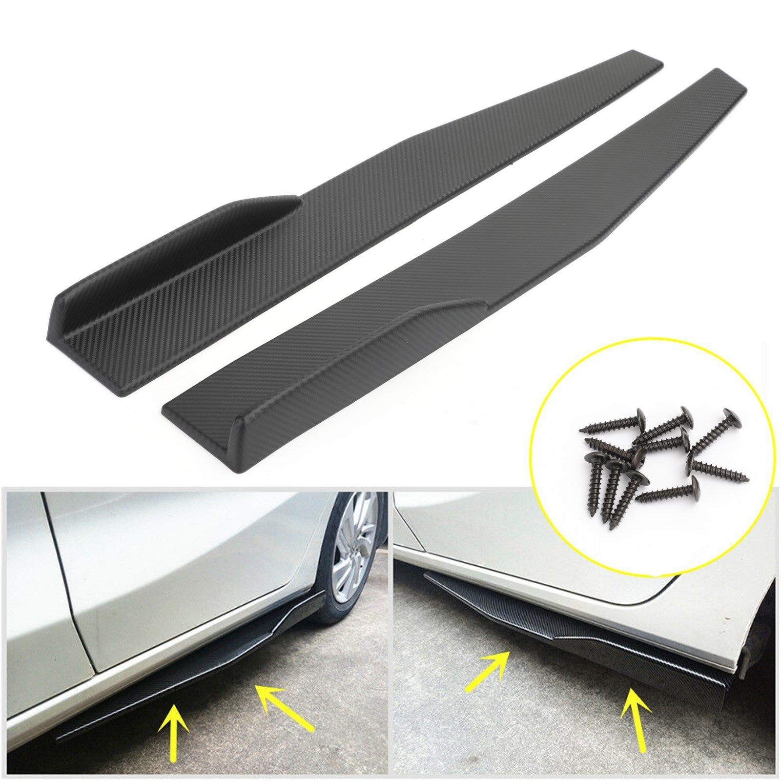 Paire 86 cm Car Joupes de fibre de carbone Carbone Spliturs Rocker Diffuseur Winglet Ailes génériques