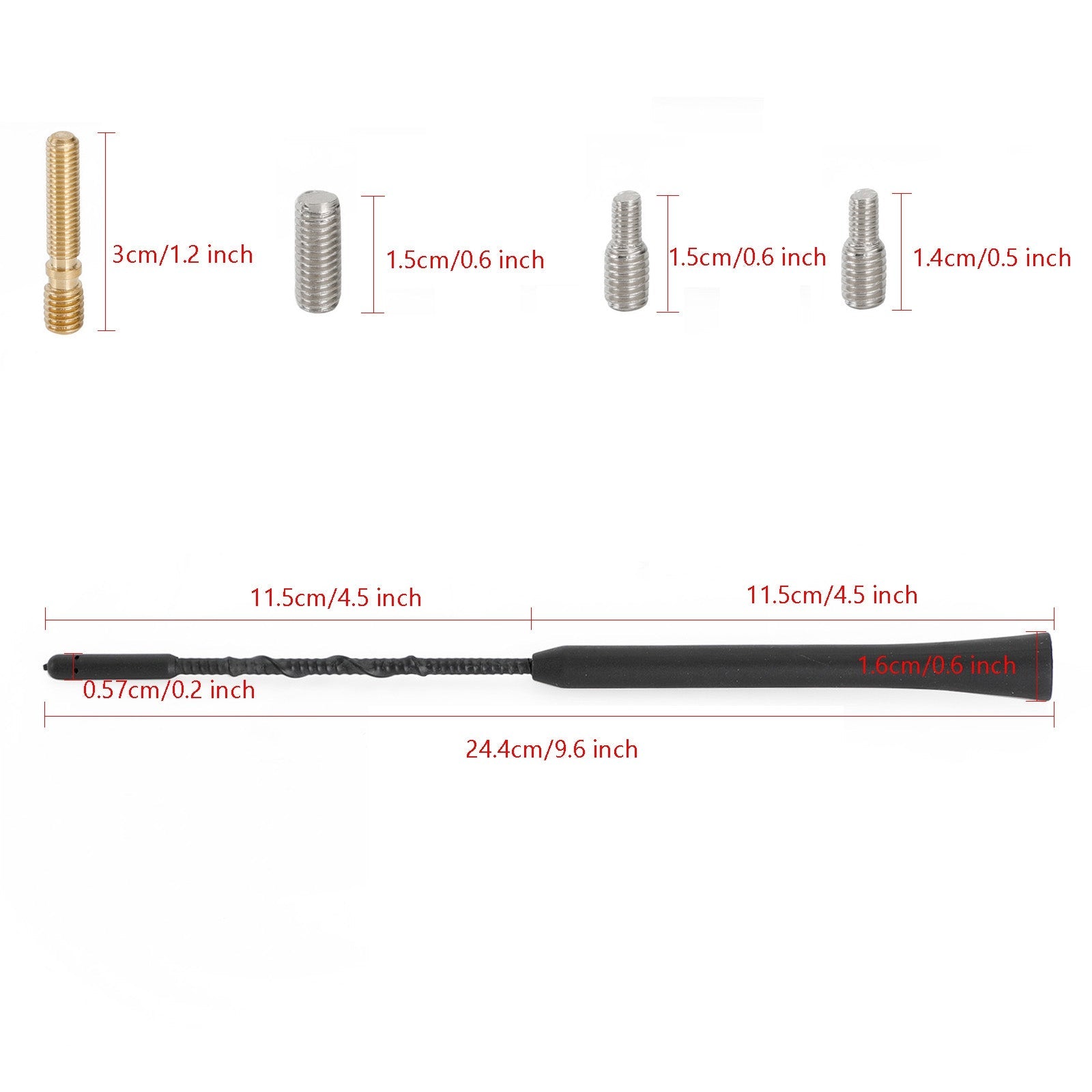 9" Universele autoantenne radio AM/FM antenne dakmast lange zweepstijl voor Toyota Generiek