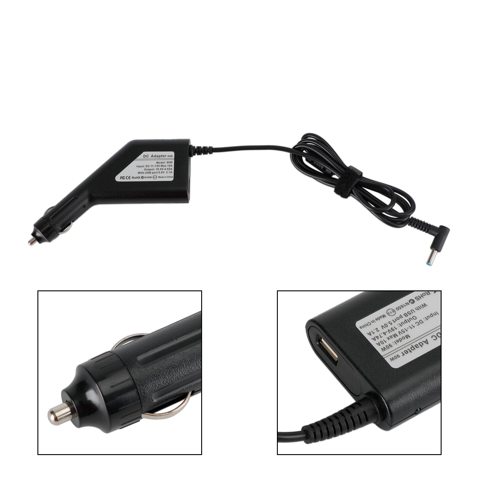 Adaptador de corriente continua del cargador del coche de los ordenadores portátiles de 19.5V 4.62A para Hp Envy 14/15