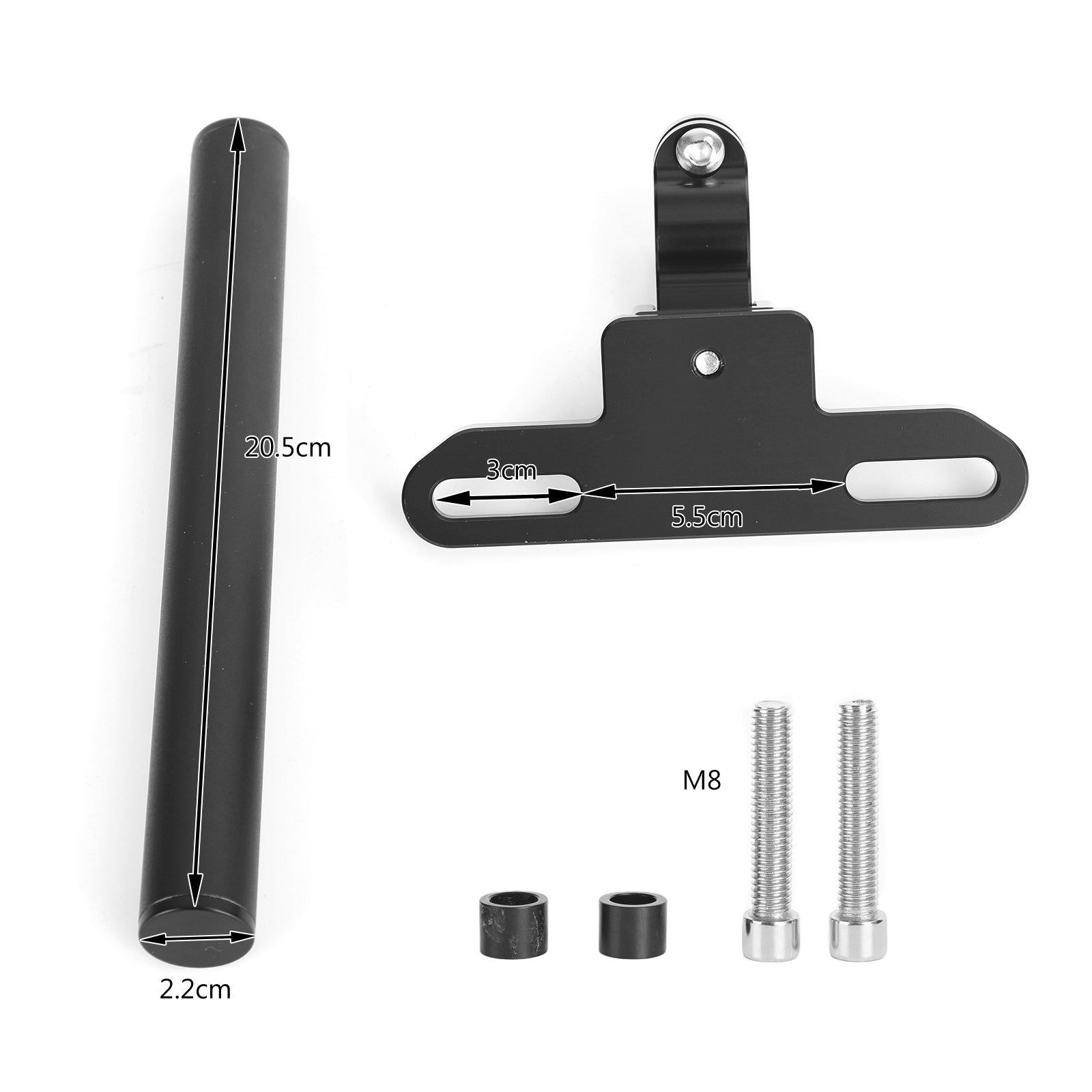 Soporte De Navegación Para Teléfono Soporte De Extensión Gps 22 Mm Para Motocicleta Moto Plata Genérico