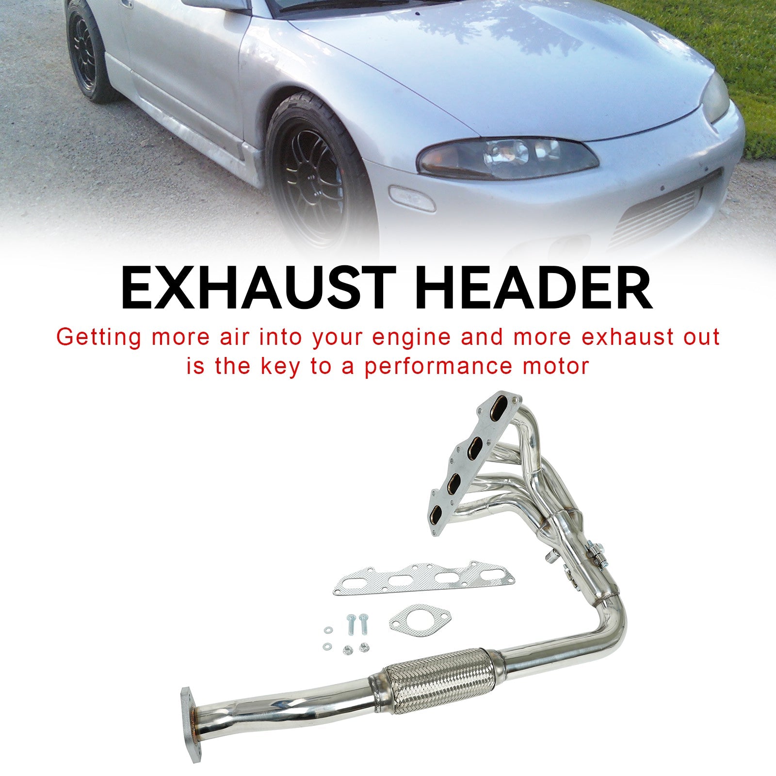 1996-1999 Mitsubishi Eclipse Spyder GST Convertible 2Dstainless Steel Auto Manifold Headers