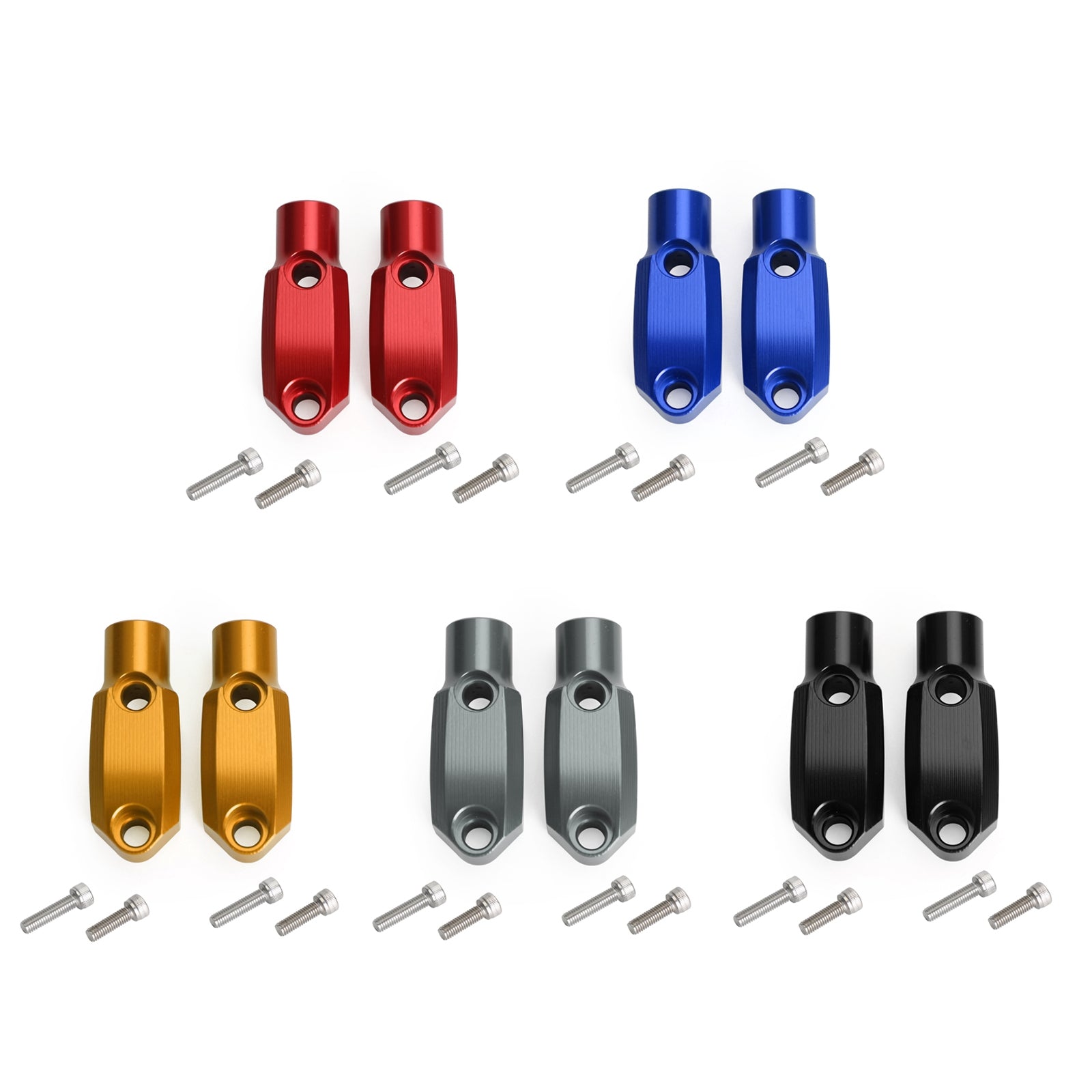 CNC-aluminium 7/8" 22 mm främre huvudcylinderklämma 10 mm spegelmonteringsadapter generisk