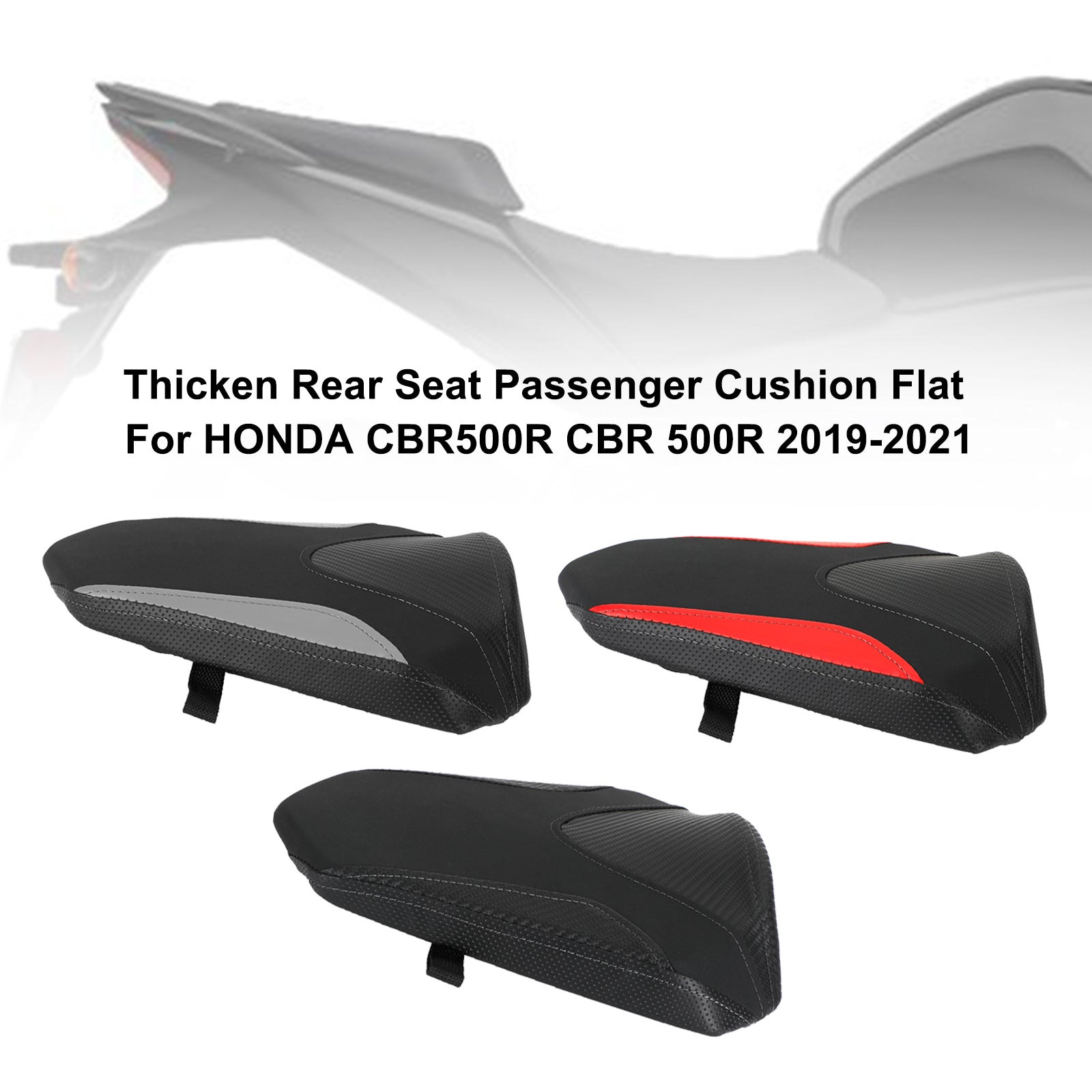 HONDA CBR500R 2019-2021 Cojín de pasajero para asiento trasero grueso plano
