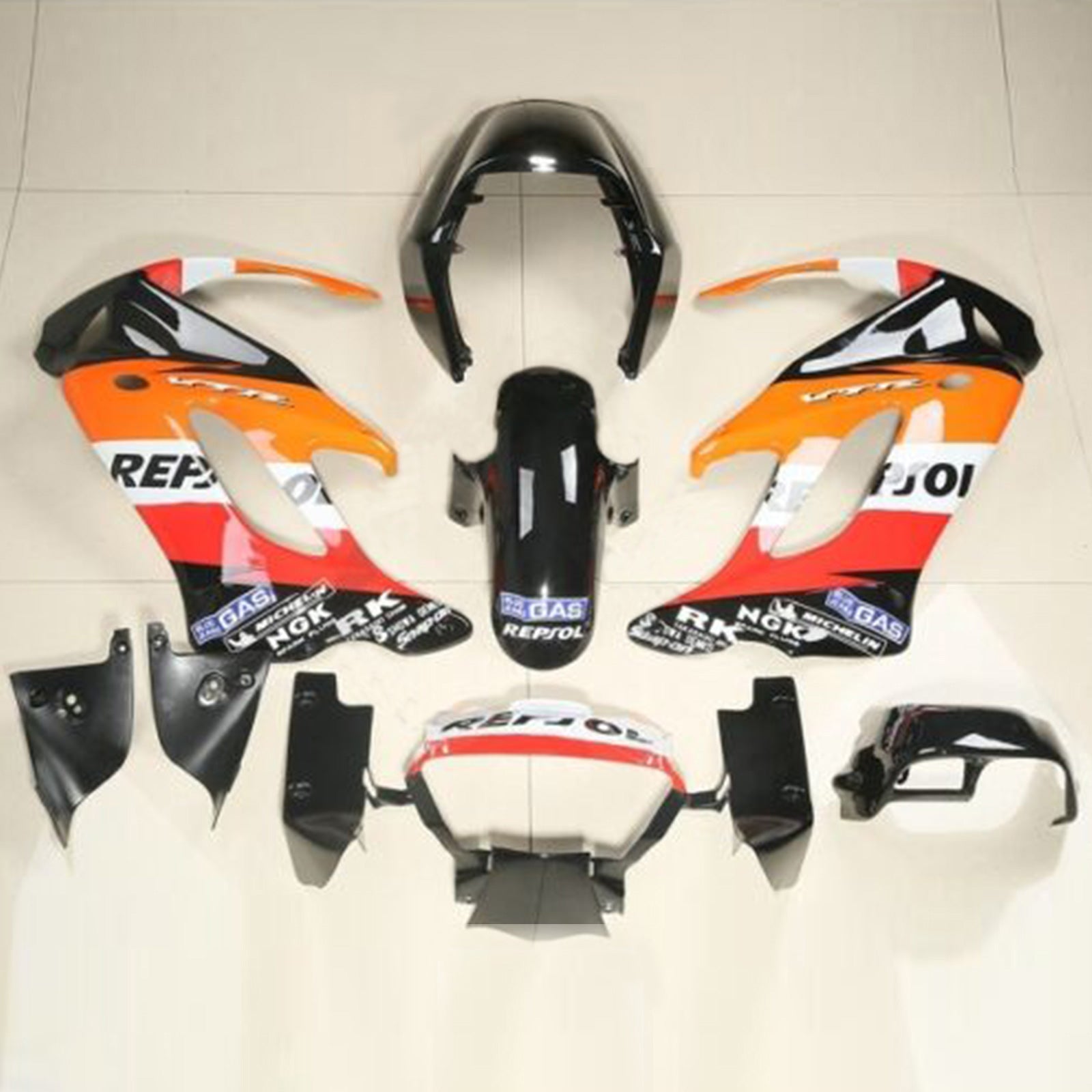 1997-2005 Honda Repsol Vtr1000f PEINT ABS FARING BODLWROOD Kit # 1