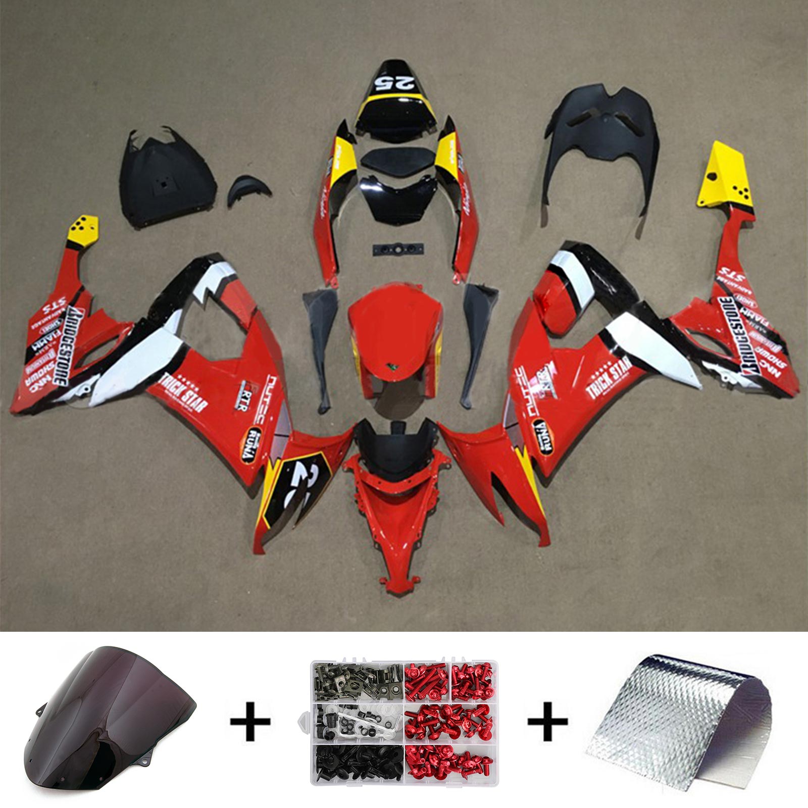 2008-2010 Kawasaki ZX10R Injektion Fairing Kit Bodywork Plastic ABS#118